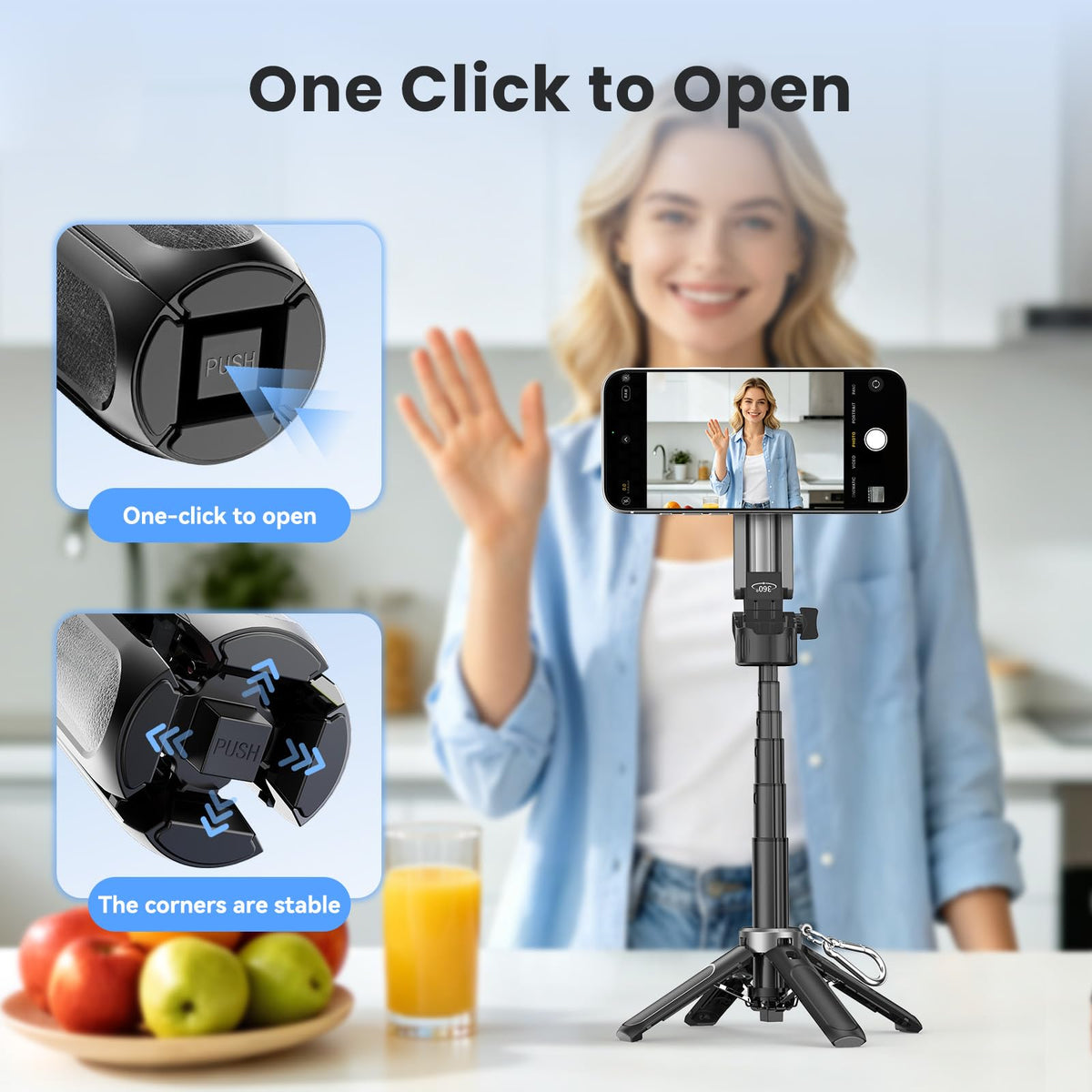 Magnetic Selfie Stick Tripod for iPhone Android MagSafe - Linber Official Imagery - 3