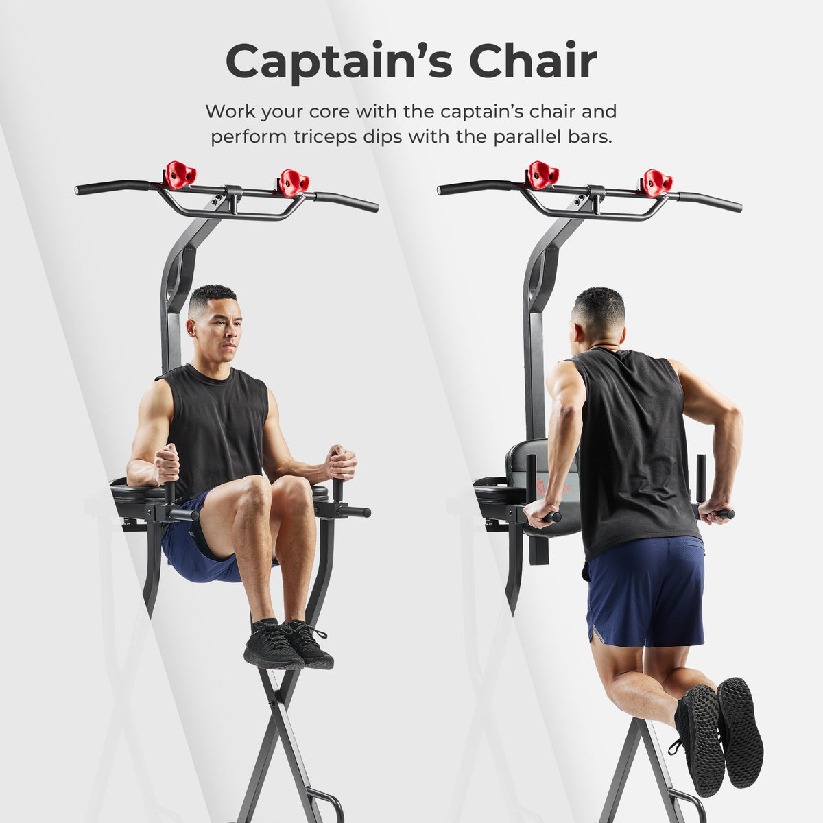 Sunny Health Fitness Power Tower and Dip Station for Home - Sunny Health & Fitness Official Imagery - 5