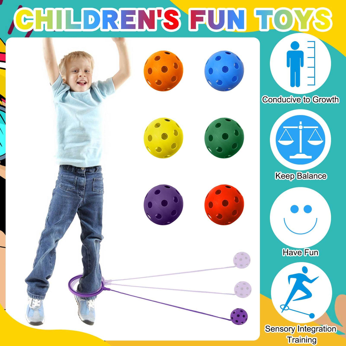 Ankle Skip Ball Toys for Kids Jumper Exercise Equipment - Glimin Official Imagery - 7