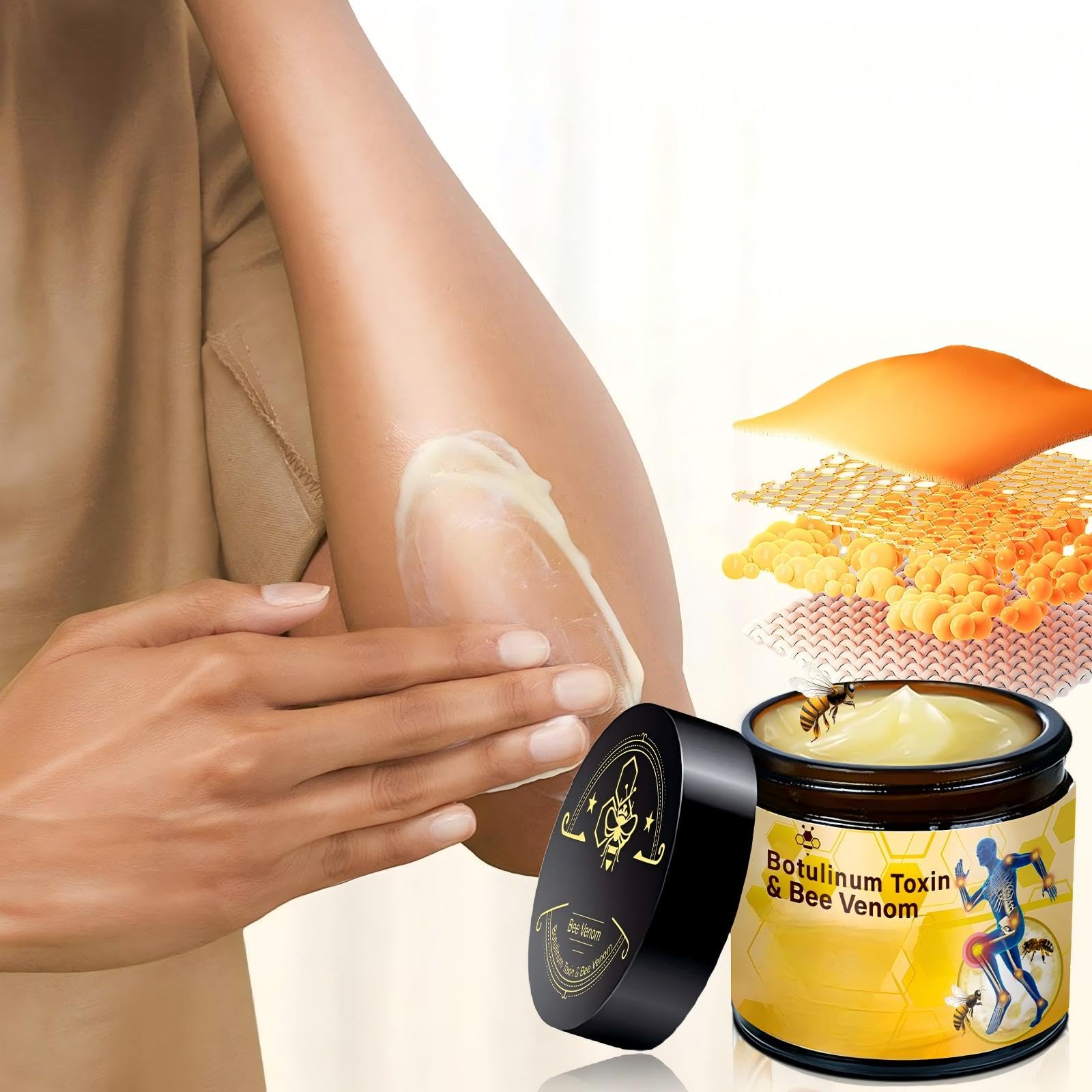 Botulinum Toxin & Bee Venom Bone Healing Cream,Soothing Joint Muscle Rub for Back, Neck, Hands, Feet.