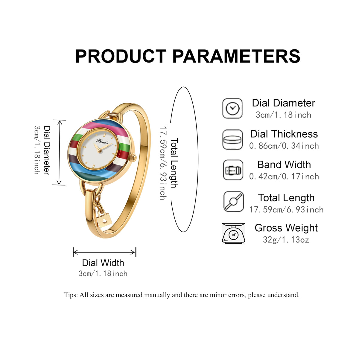 Bangle Watches For Women Stainless Steel Cuff Bracelet - LAVINORIA Official Imagery - 5