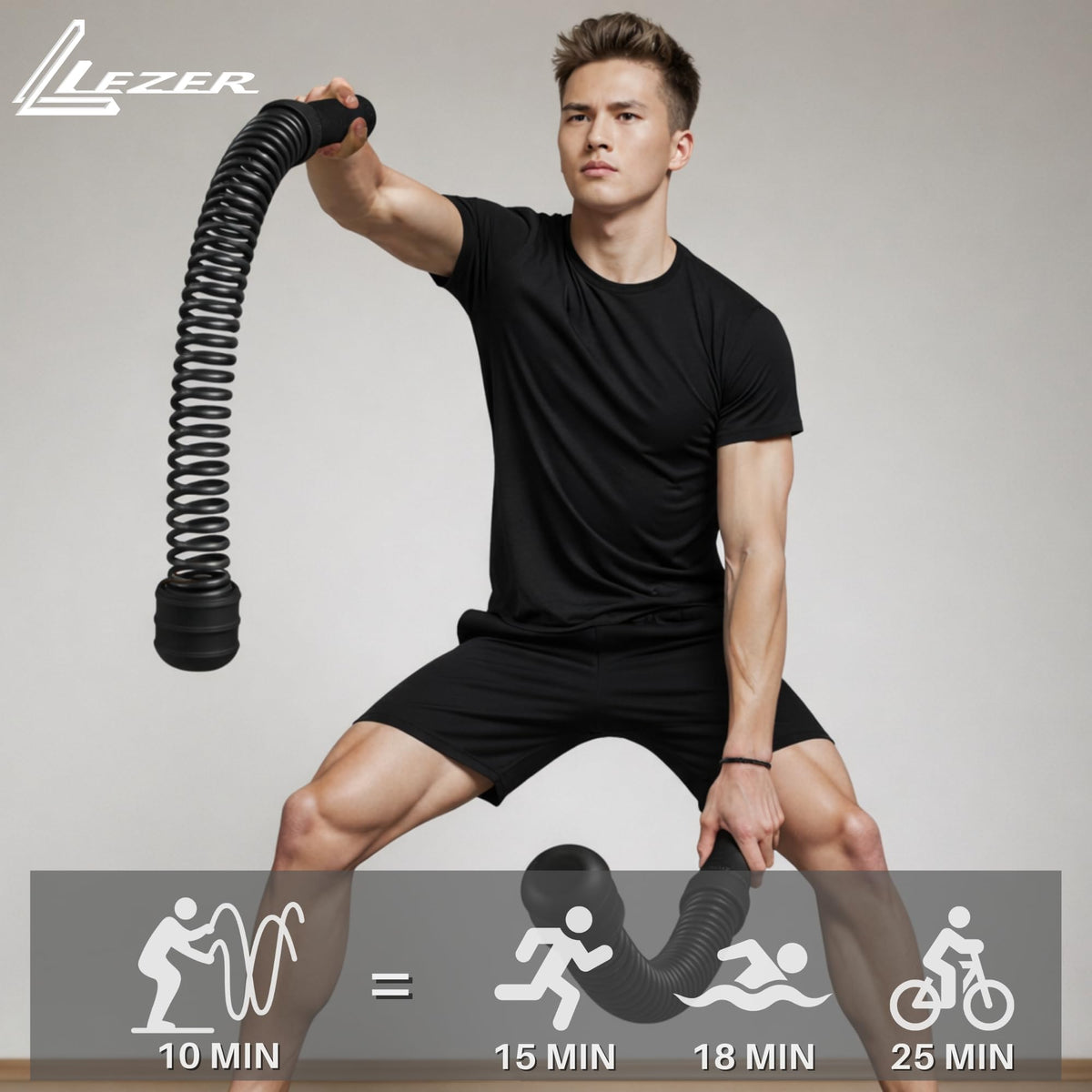 Weighted Ropeless Battle Ropes Cordless Workout Rope for - LEZER Official Imagery - 7