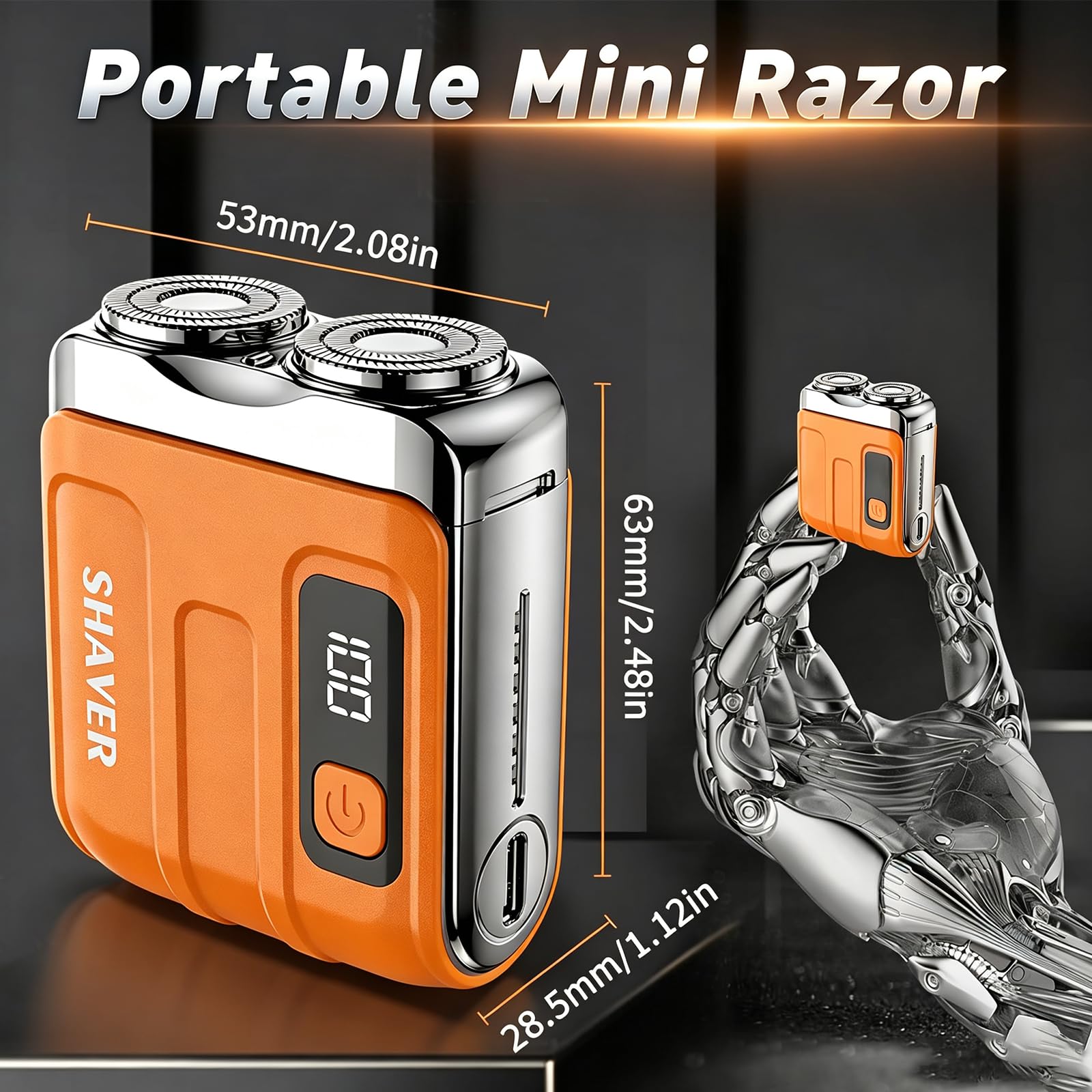 Rhycoma Mini Electric Shaver for Men, compact travel razor with a sleek design, suitable for quick grooming on the go.
