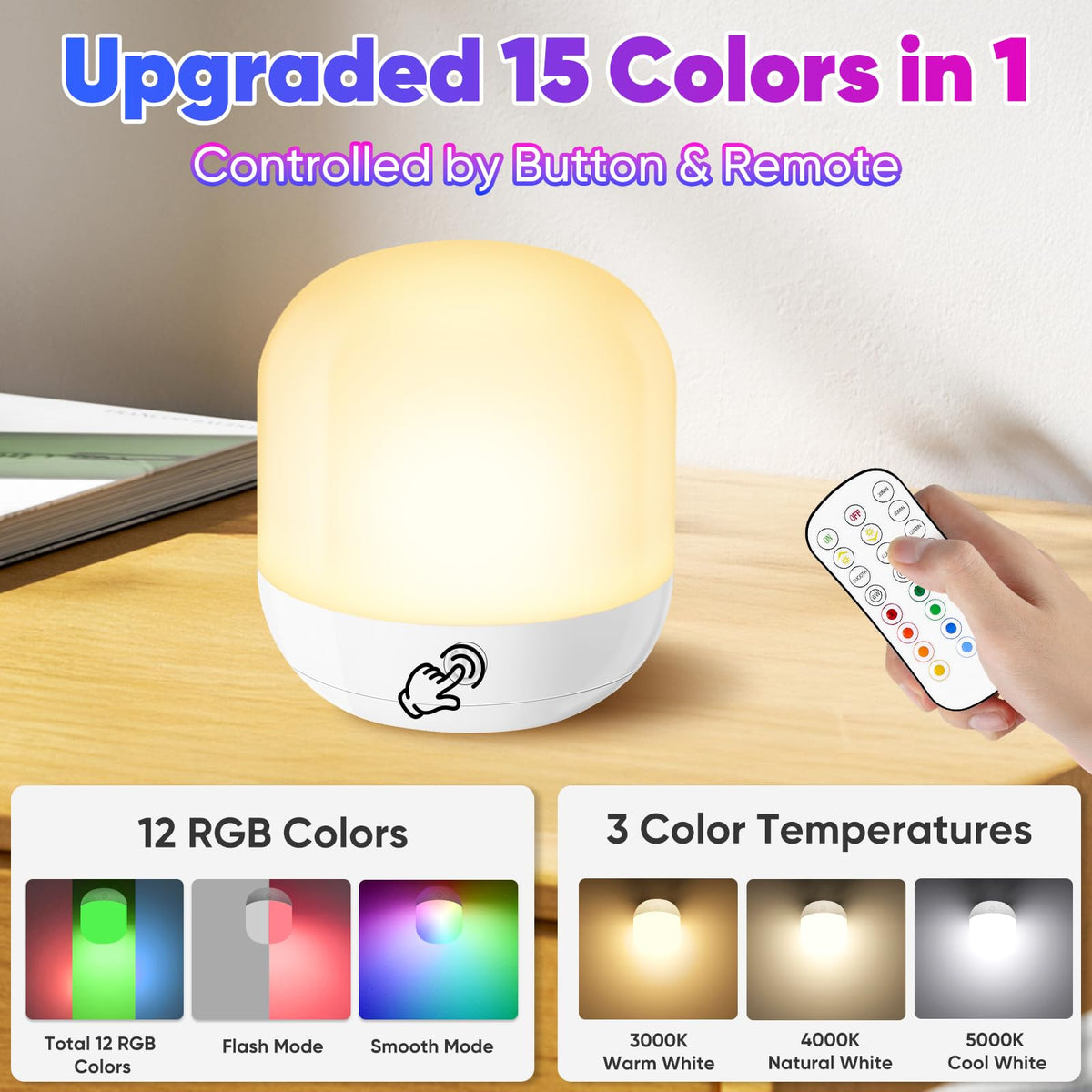 Rechargeable Battery Operated Light Bulb Set with 3 in 1 - Yochoice Official Imagery - 4