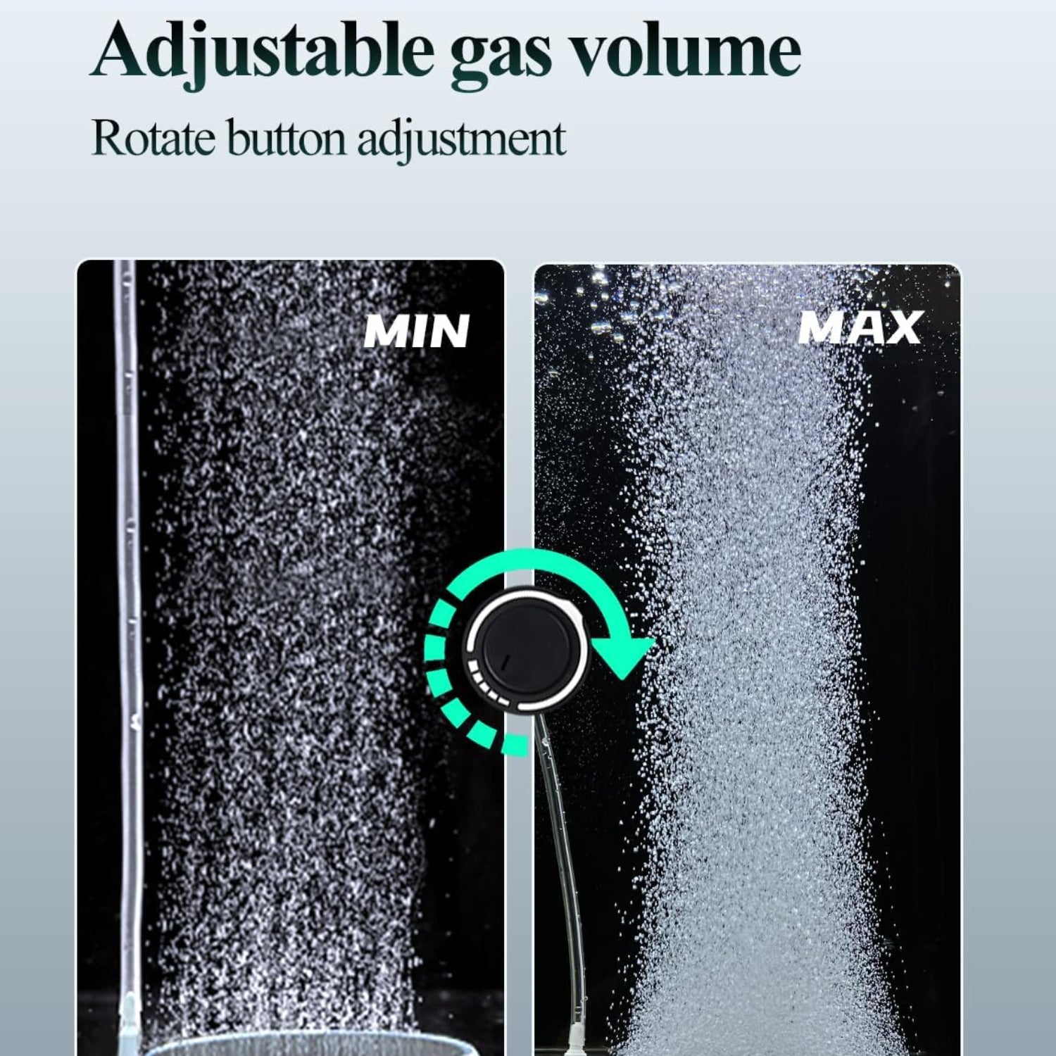 UPETTOOLS aquarium air pump for fish tanks, ultra-quiet and powerful bubbler, compact pump with airflow nozzles.