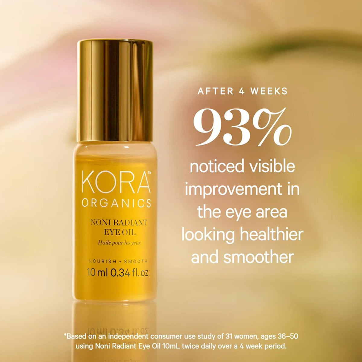 KORA Organics Noni Radiant Eye Oil with Rose Quartz Roller - KORA Organics Official Imagery - 6