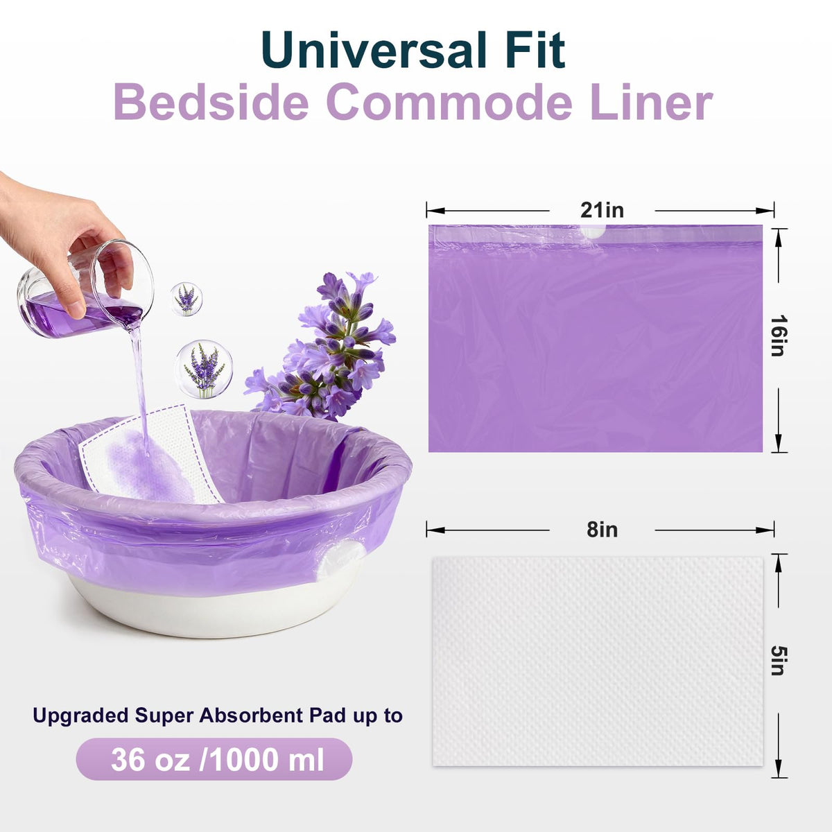 Bedside Commode Liners with Absorbent Pads - TaidMiao Official Imagery - 3