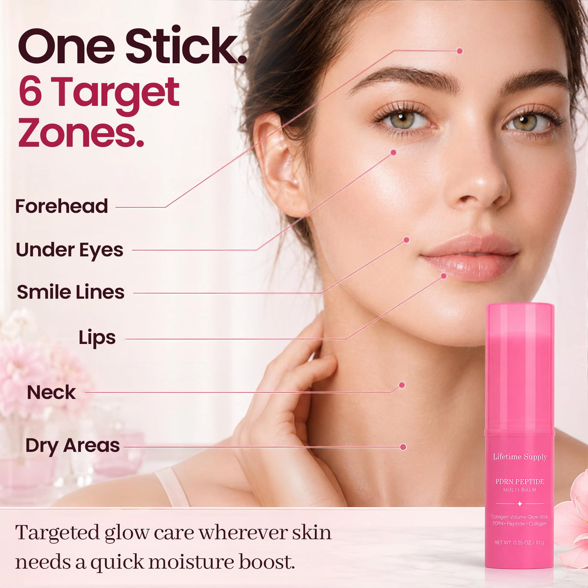 2PCS PDRN Pink Collagen Volume Multi Balm Stick for Face - Lifetime Supply Official Imagery - 5