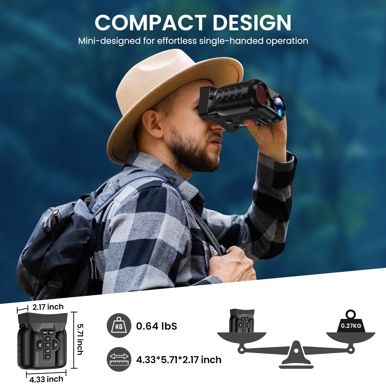 WISHBETY 4K Night Vision Goggles for Adult,1000FT View Range Nigh - WISHBETY Official Product View 2