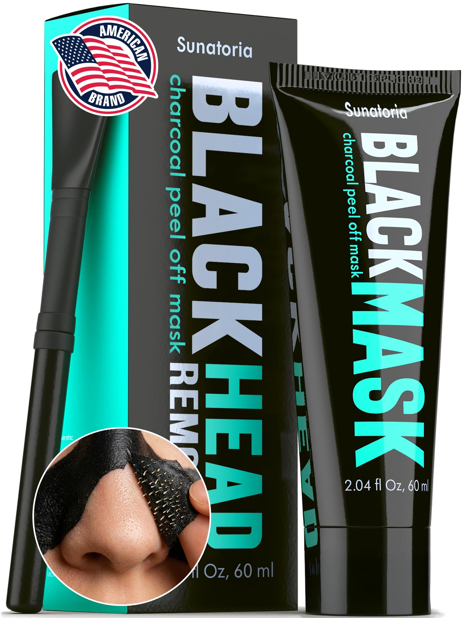 SUNATORIA Charcoal Black Peel Off Face Mask, Blackhead Pore - SUNATORIA