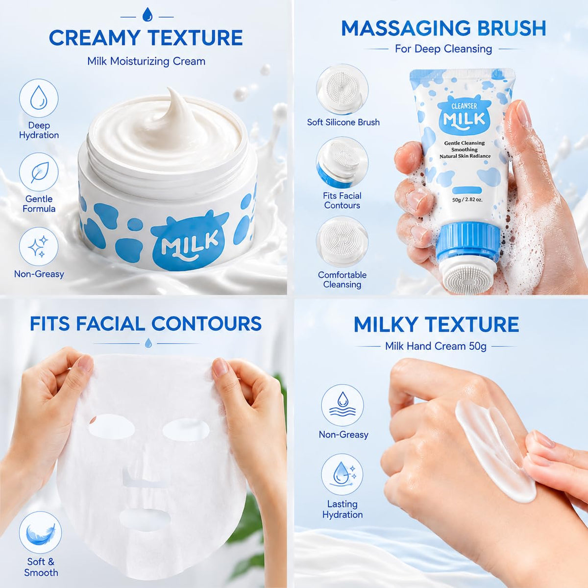 17 IN 1 Milk Skin Care Set for Kids Teens Gentle Facial Care - Lingyun Official Imagery - 6