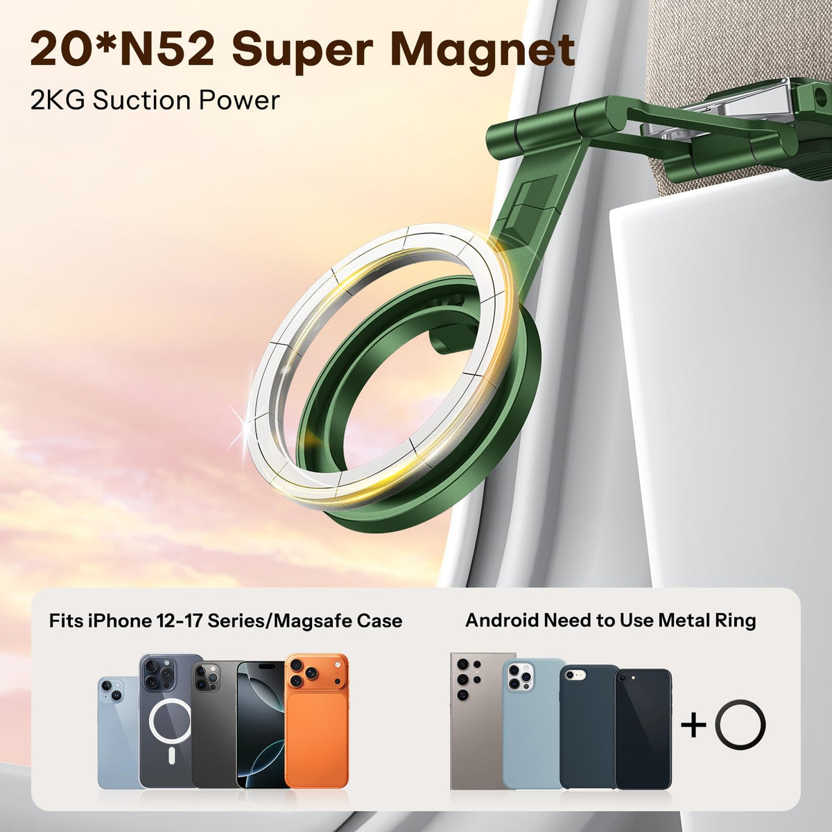 OMOTON TP02 360 Rotating Adjustable Aluminum for MagSafe - OMOTON Official Imagery - 3