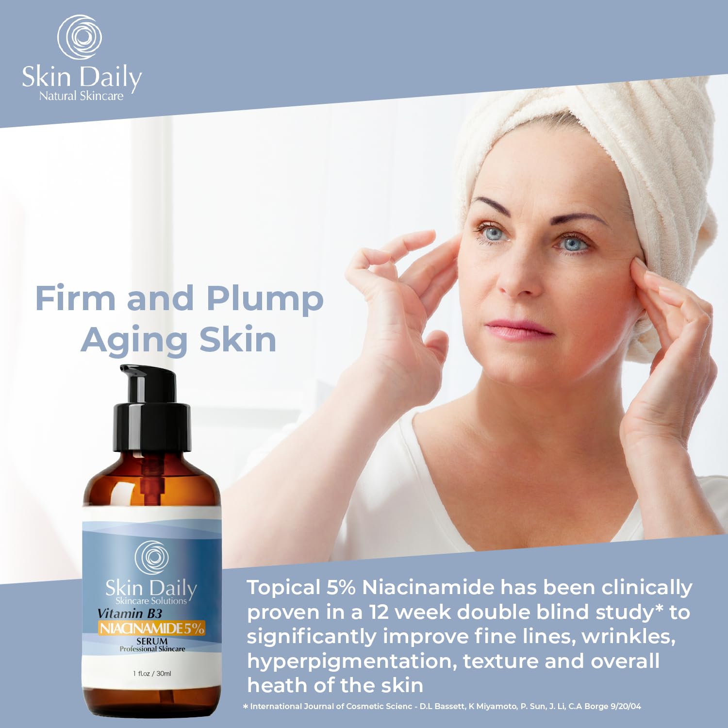 Skin Daily Skincare Solutions SkinDaily Niacinamide Serum for Face - Vitamin B3 - Skin Daily Skincare Solutions Official Product View 6