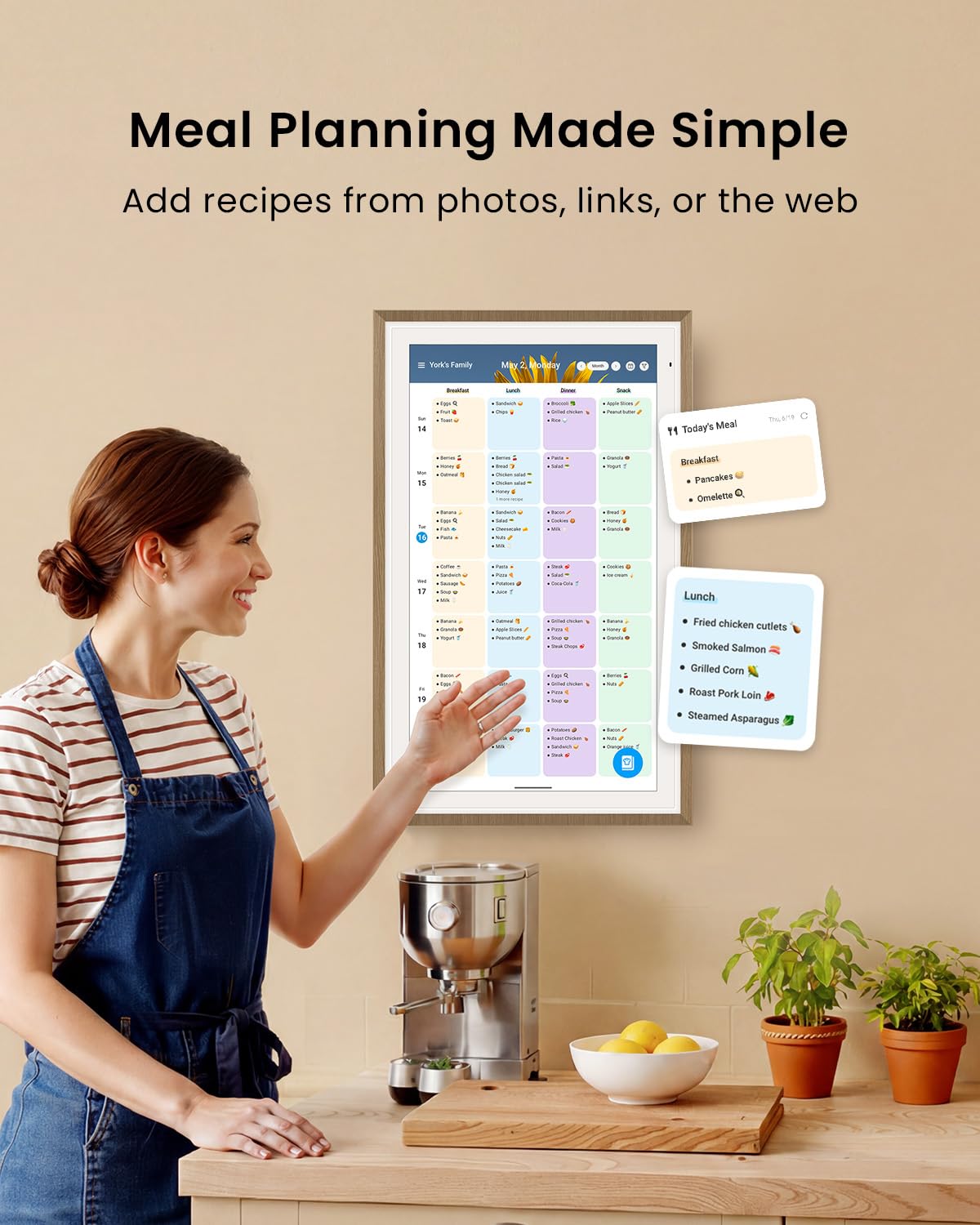 Apolosign 21.5-inch Digital Calendar, Smart Wall Planner with Cal - ApoloSign Official Product View 7