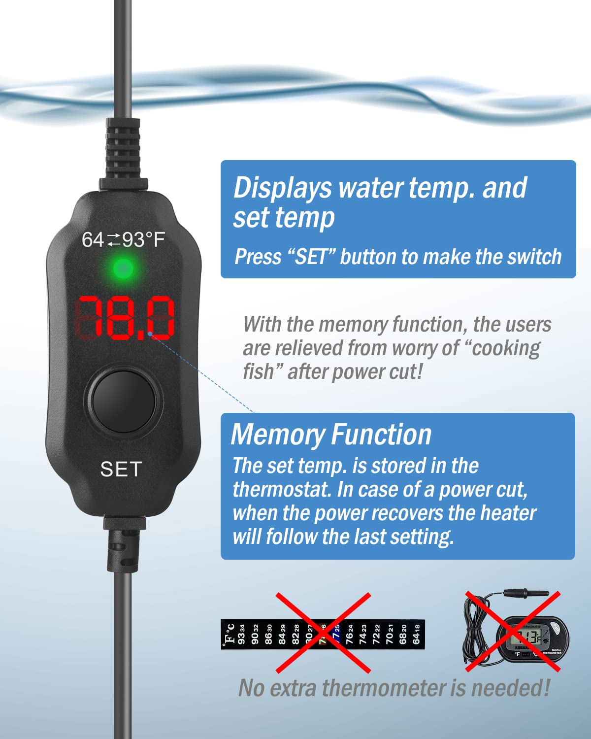AquaMiracle Aquarium Heater 50W Fish Tank Heater for 5-10 Gal Tan - AquaMiracle Official Product View 5