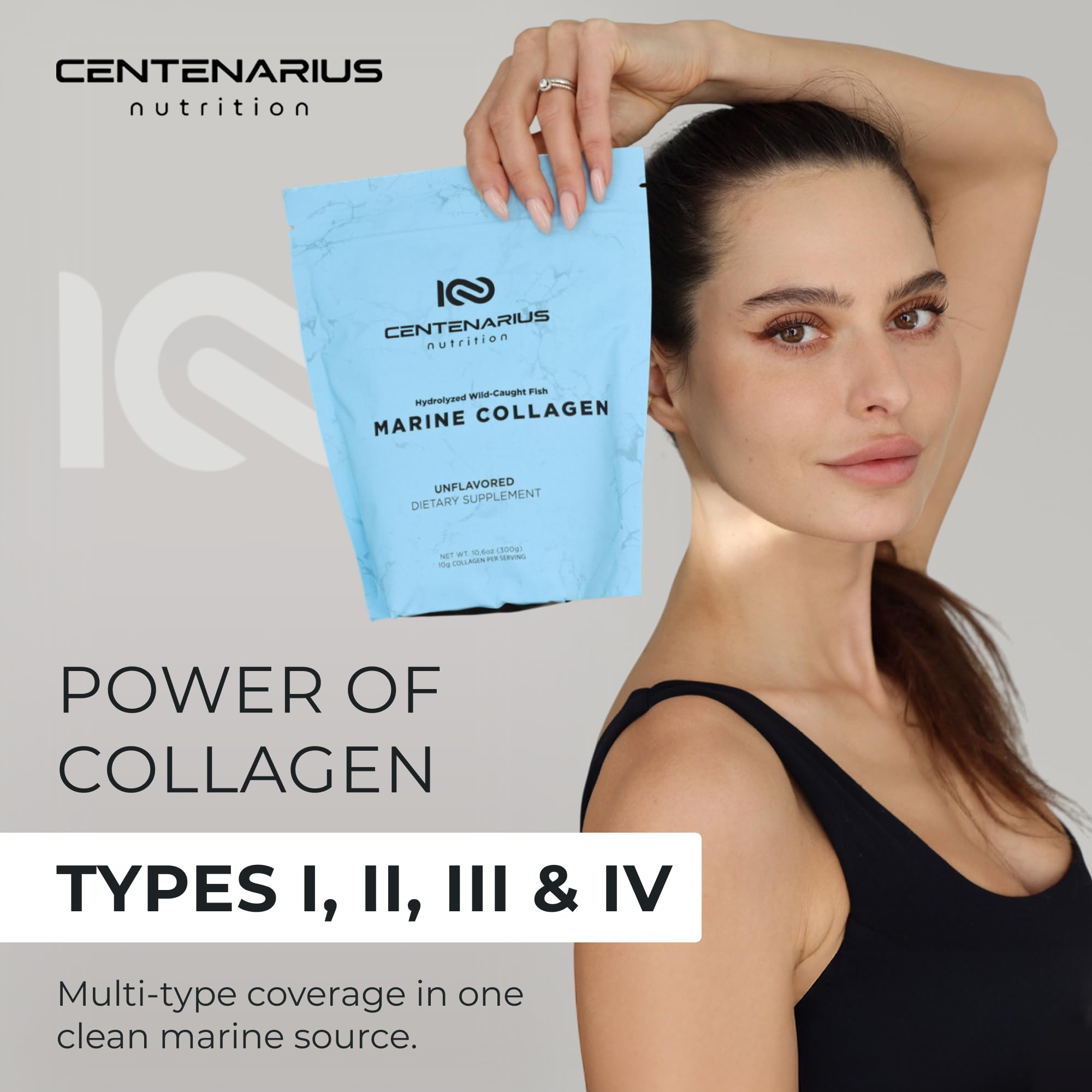 Marine Collagen Peptides Powder Unflavored 300g - Centenarius Nutrition Official Imagery - 7
