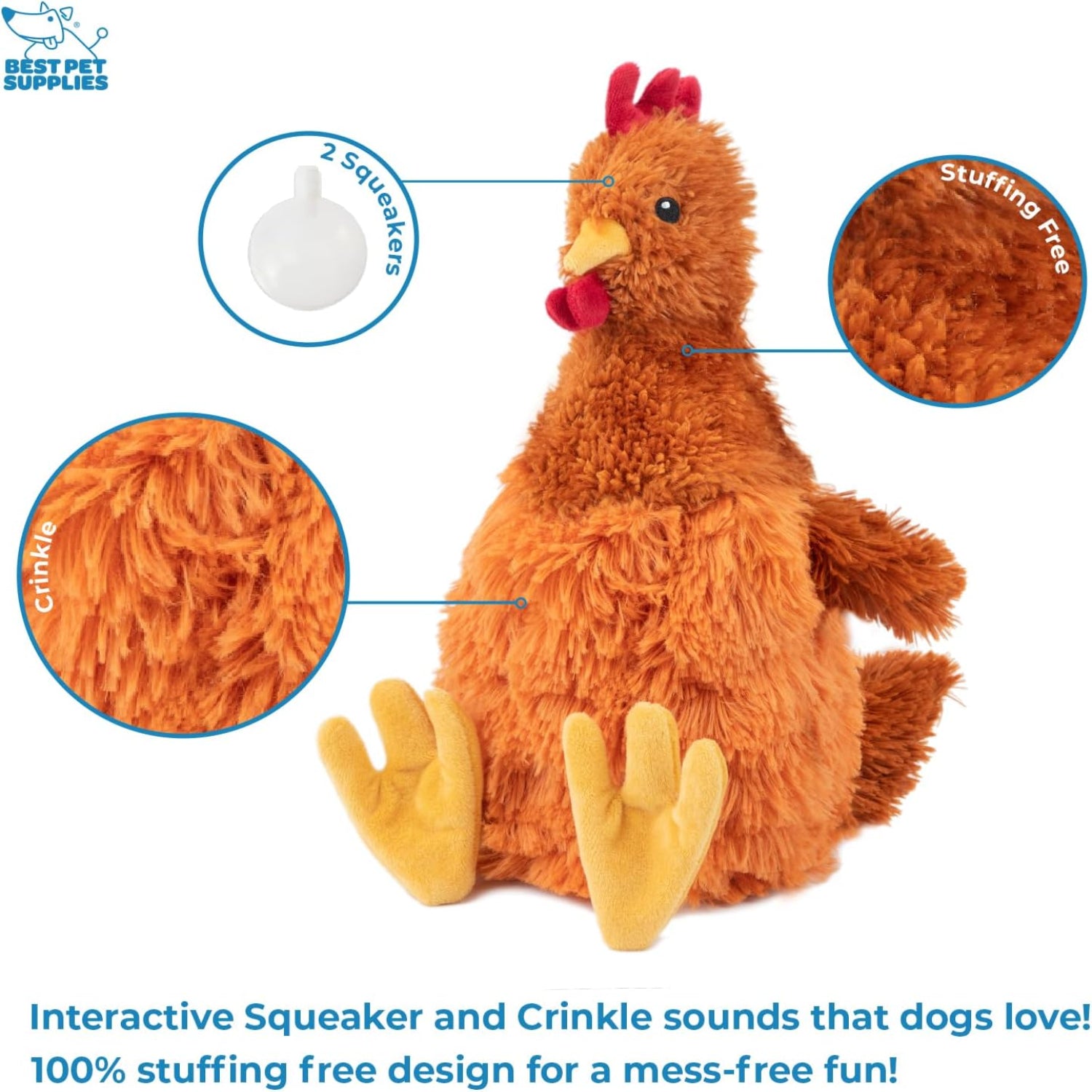 Best Pet Supplies interactive squeaky dog chew toy with textured surface, designed for strong chewers and playful dogs.