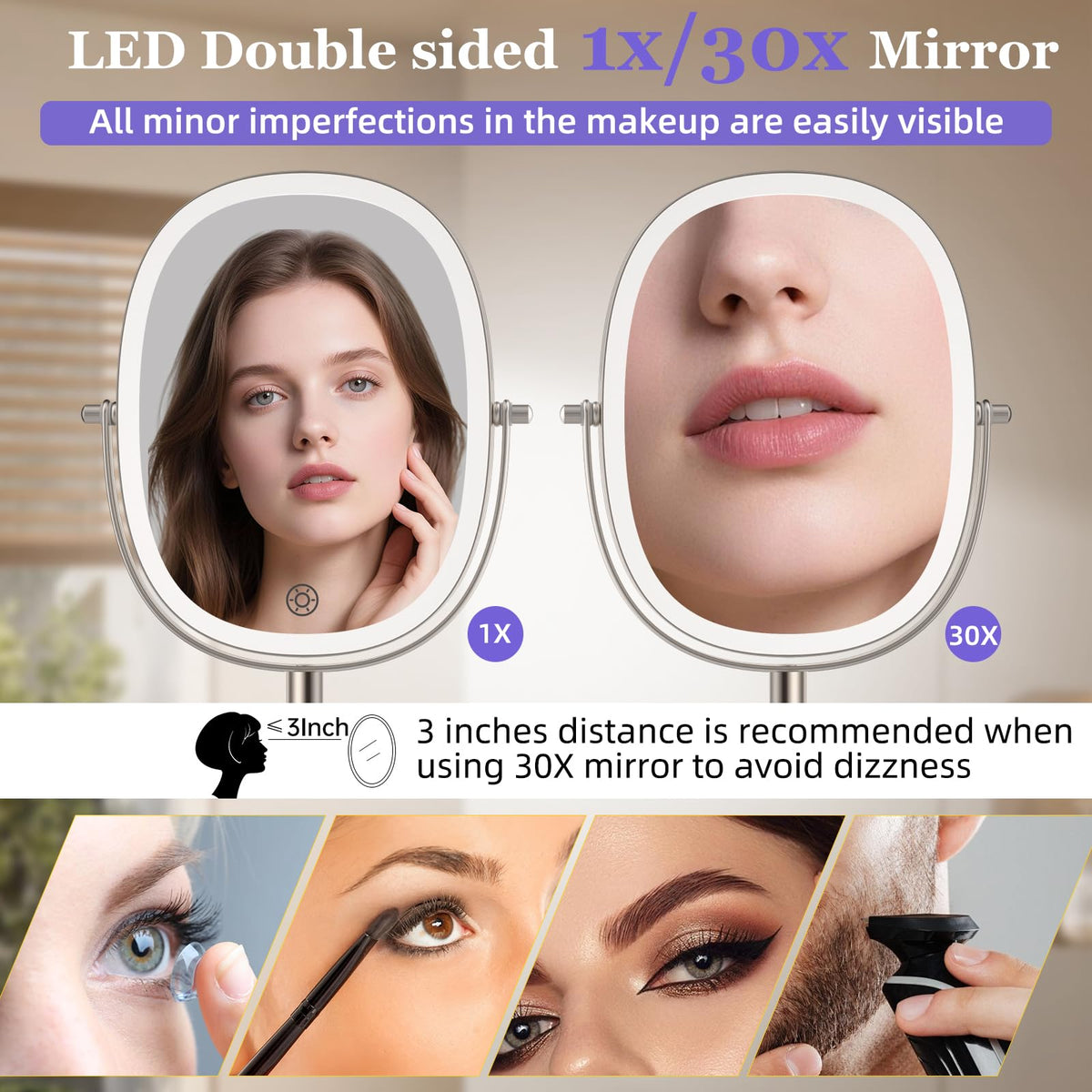 FUNTOUCH 5000mAh Rechargeable Wall Mounted Lighted Makeup - FUNTOUCH Official Imagery - 6