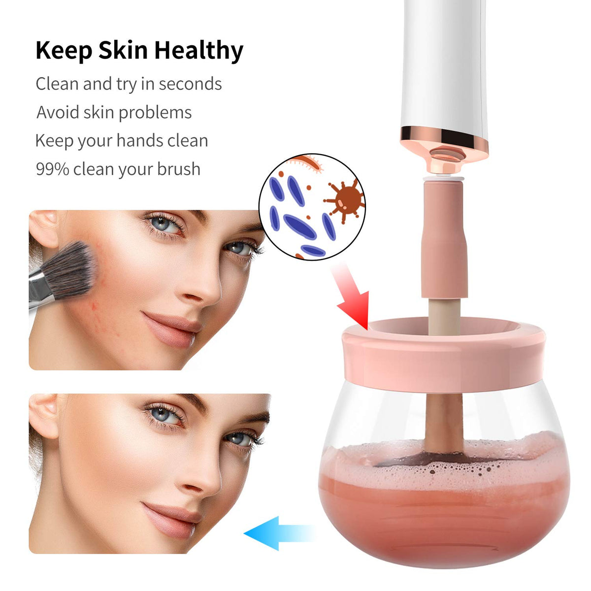 Senbowe Makeup Brush Cleaner and Large Cotton Floral Makeup - senbowe Official Imagery - 5