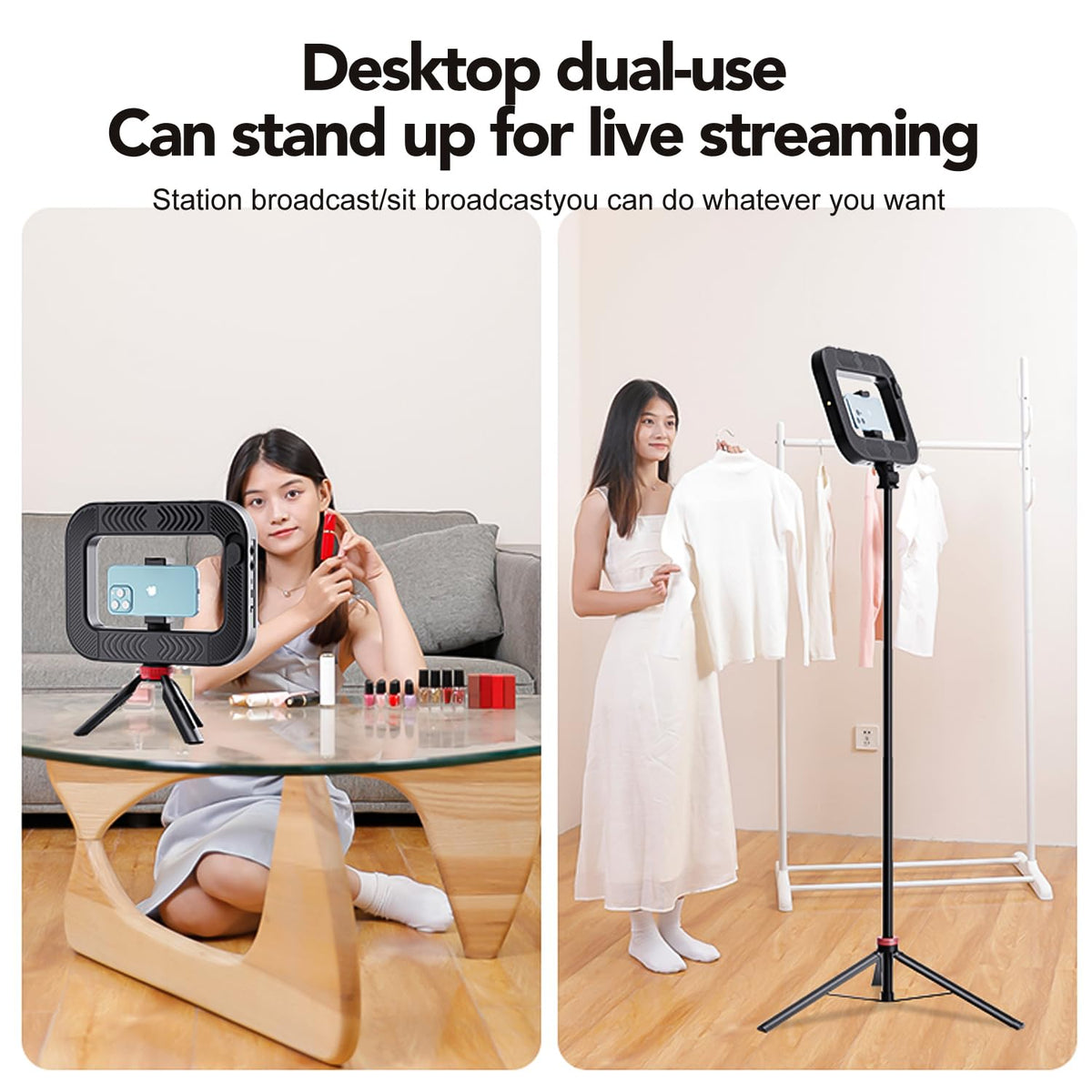 Phone Ring Light with 80 Tall Tripod Stand Built in 8000mAh - Nagnahz Official Imagery - 6