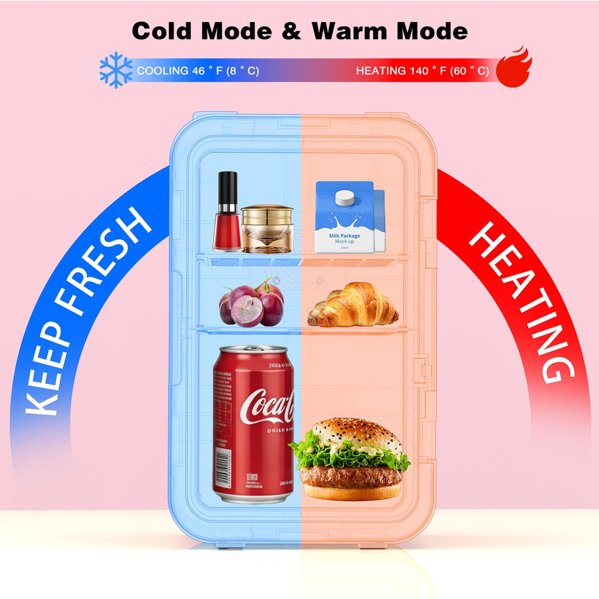 Mini Skincare Fridge for Bedroom 6L Portable Cooler Warmer - YLFU Official Imagery - 5