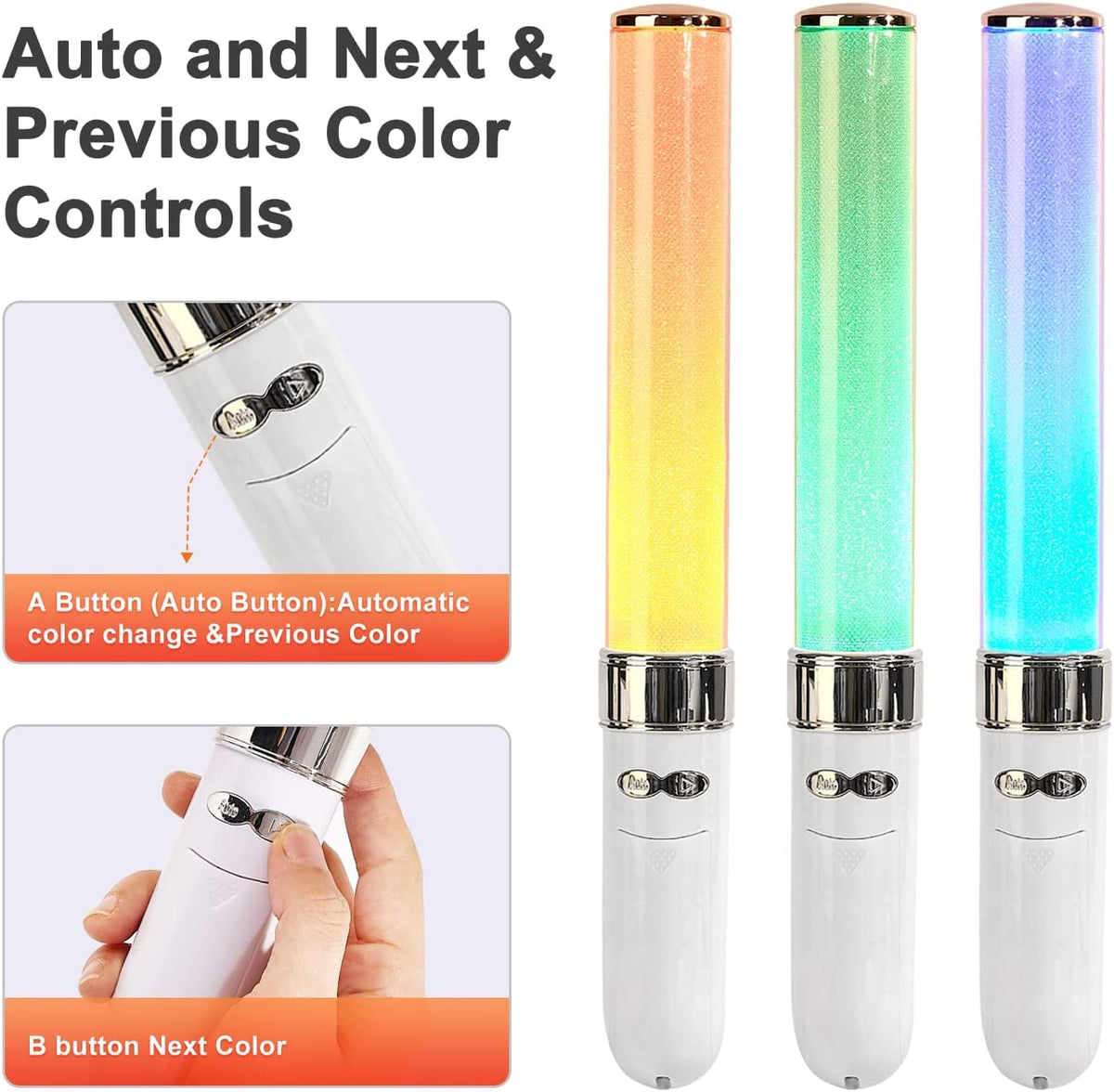 LED Glow Stick 18 Multicolor Flash Light Stick for Concerts - HOHUIGO Official Imagery - 7