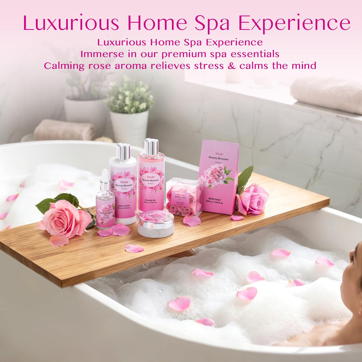 Bath Set Spa Gifts for Women Mothers Day Gifts Basket - Haosda Official Imagery - 7