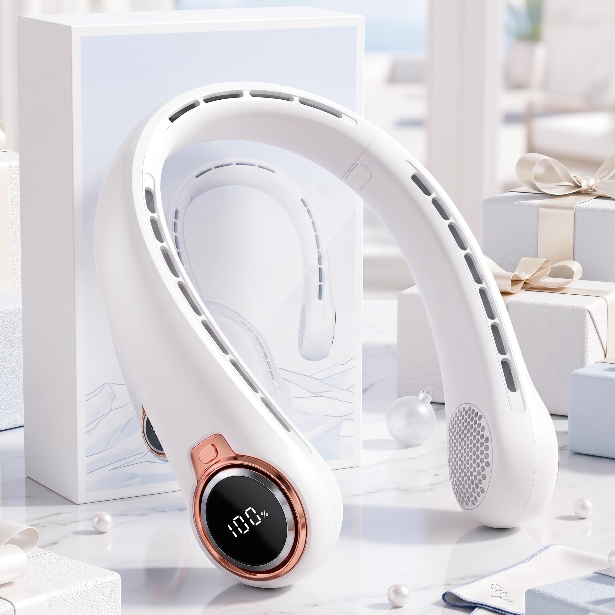 BNBZ Portable Neck Fan, 6000mAh Rechargeable Fan Blows Cold Air with L - View 10