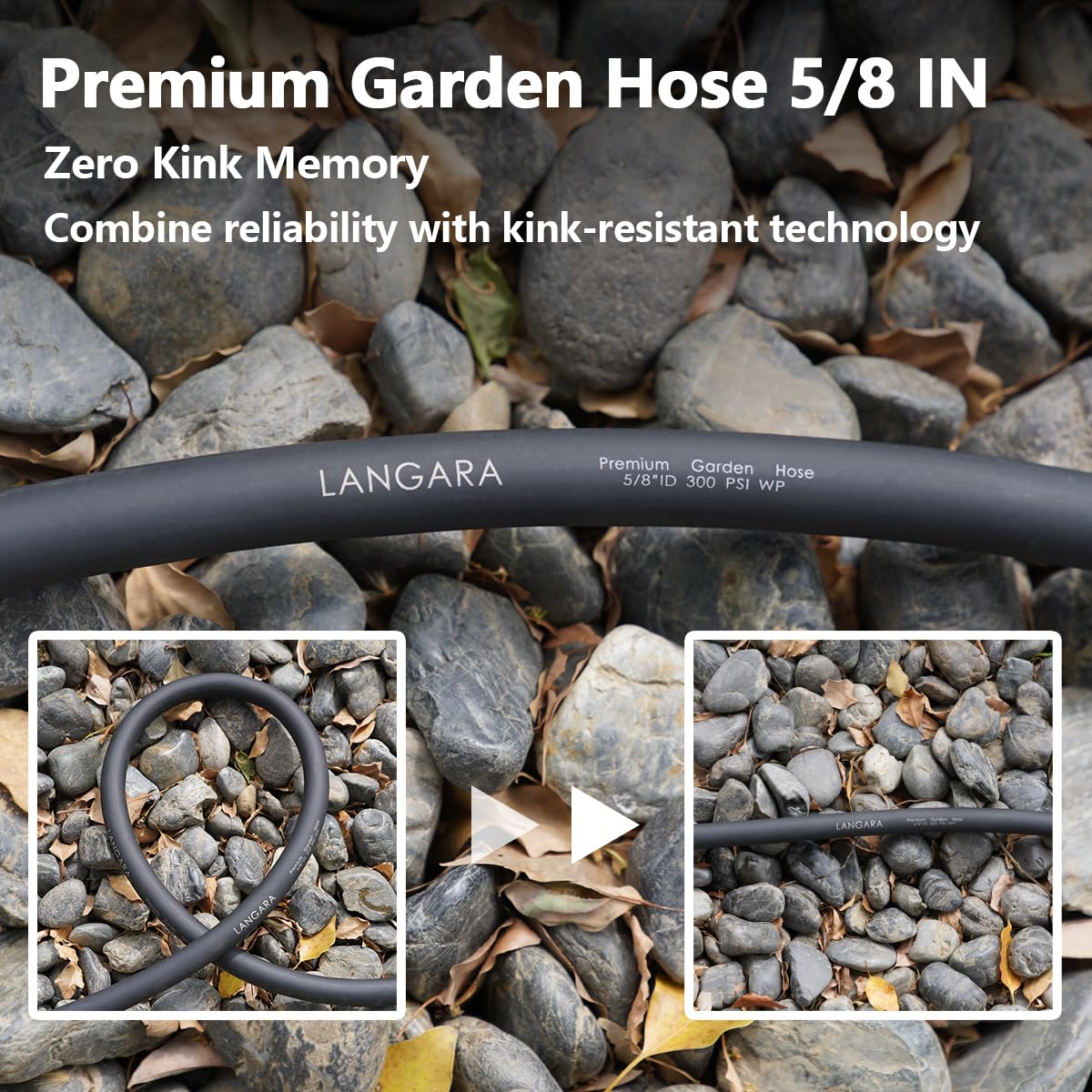 LANGARA Heavy Duty Premium Garden Hose 100ft x 5/8", 300PSI Worki - LANGARA Official Product View 4