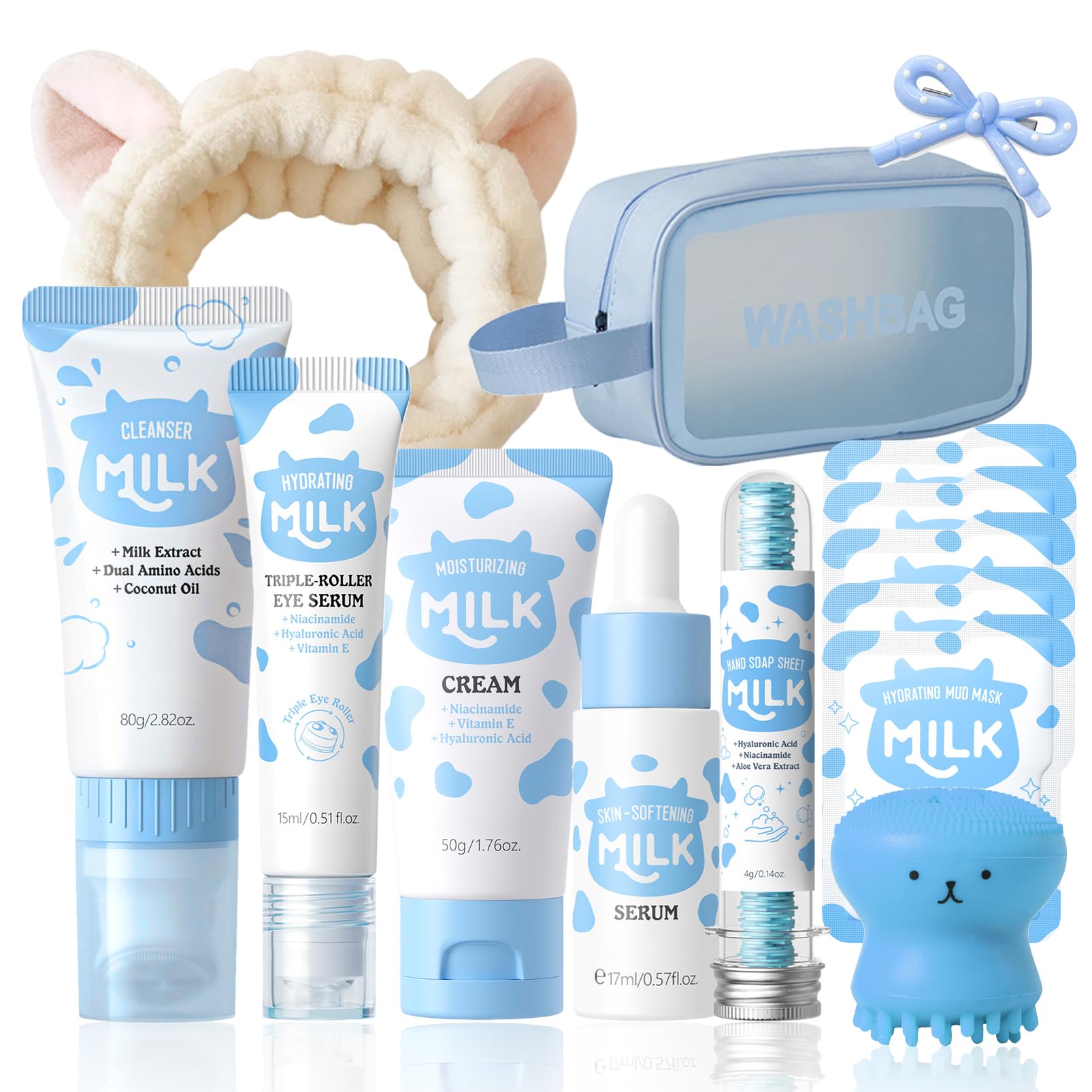 13PCS Milk Skincare Set for Kids - Kids Face Care Kit, Cute - Product Imagery