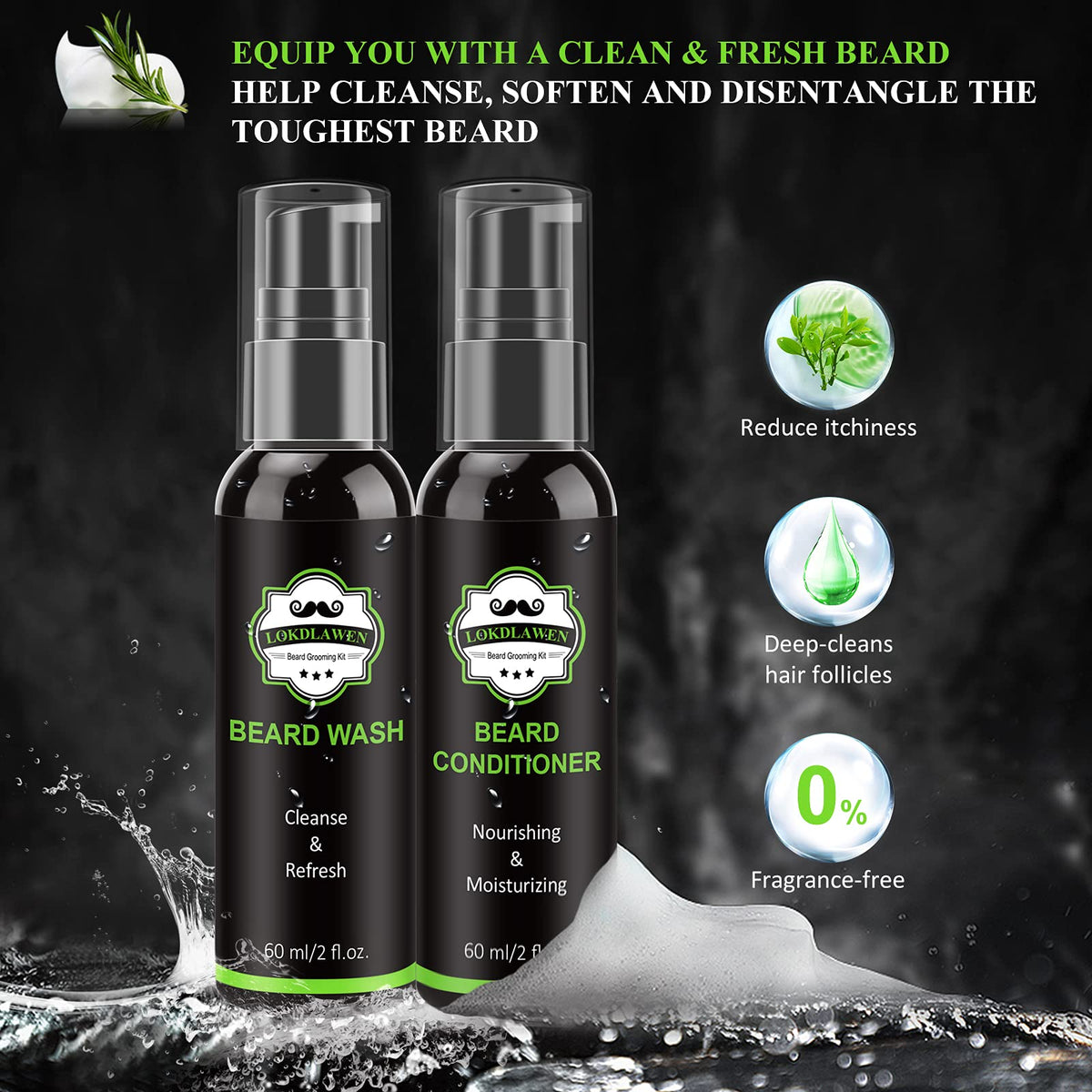 Beard Kit for Men Fathers Day Dad Gifts with Beard Wash - LOKDLAWEN Official Imagery - 4