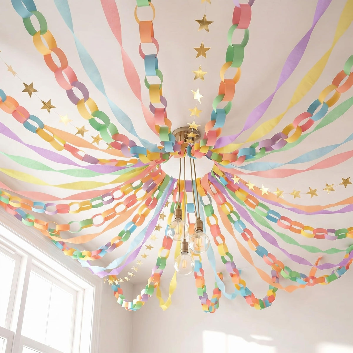 TaoBary Pastel Party Decorations 600 Sheet Paper Chain - TaoBary Official Imagery - 1