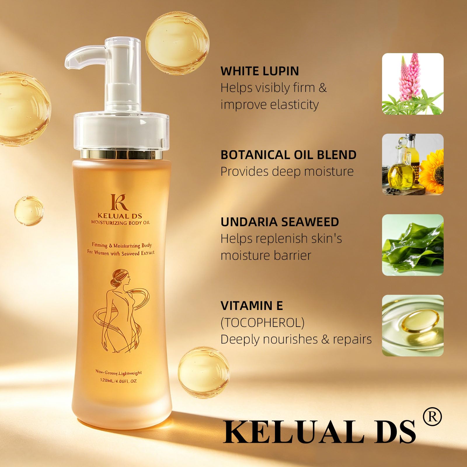 Undaria Seaweed Extract Body Oil - KELUAL DS Official Product Imagery - 3