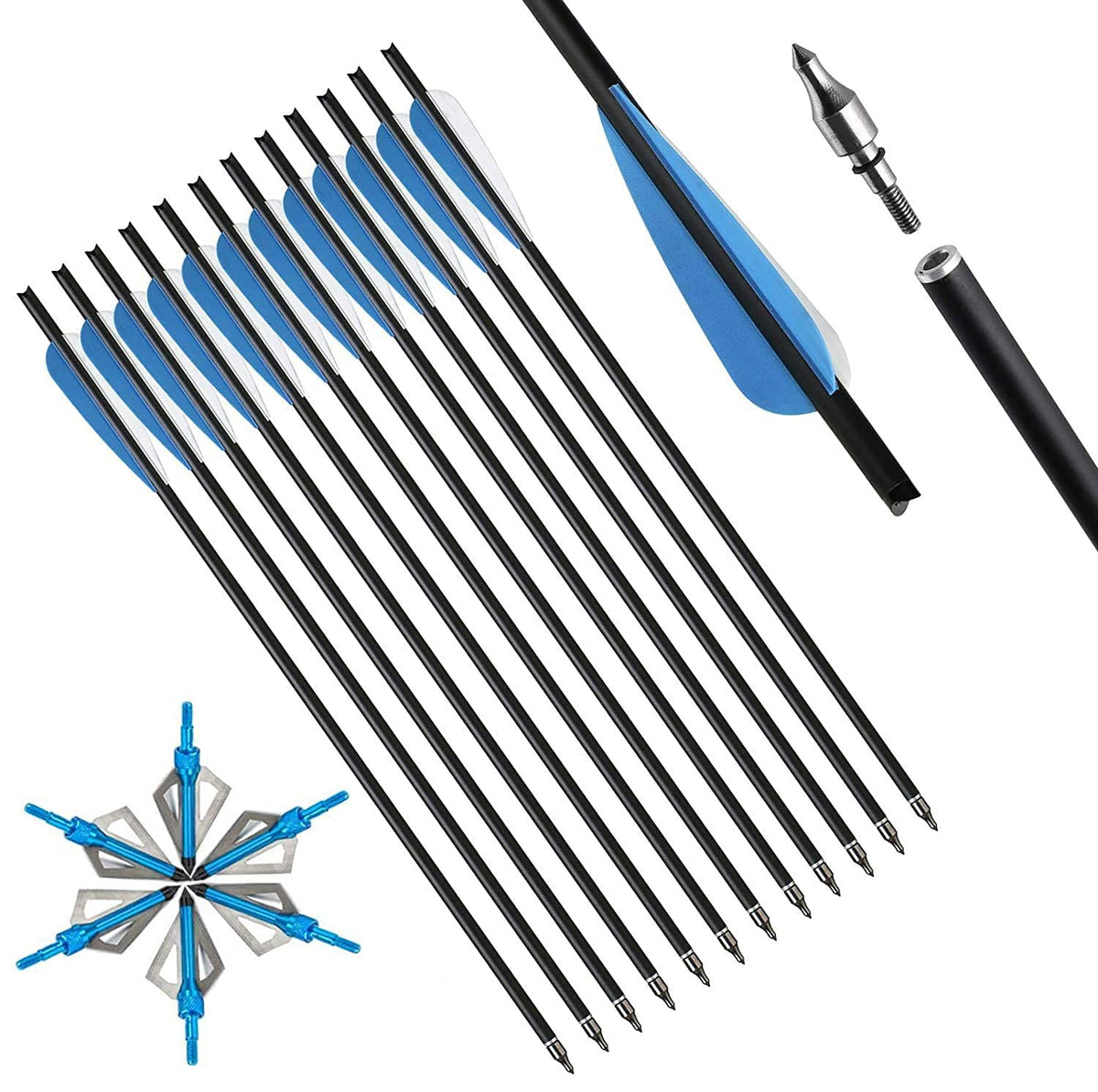 IRQ 12 pcs Carbon Crossbow Bolts 20 inchs with 6pcs Hunting - IRQ Official Imagery - 2