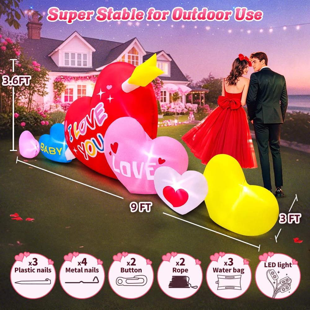 9FT Mothers Day Inflatables Outdoor Decorations Valentine - KOOY Official Imagery - 3