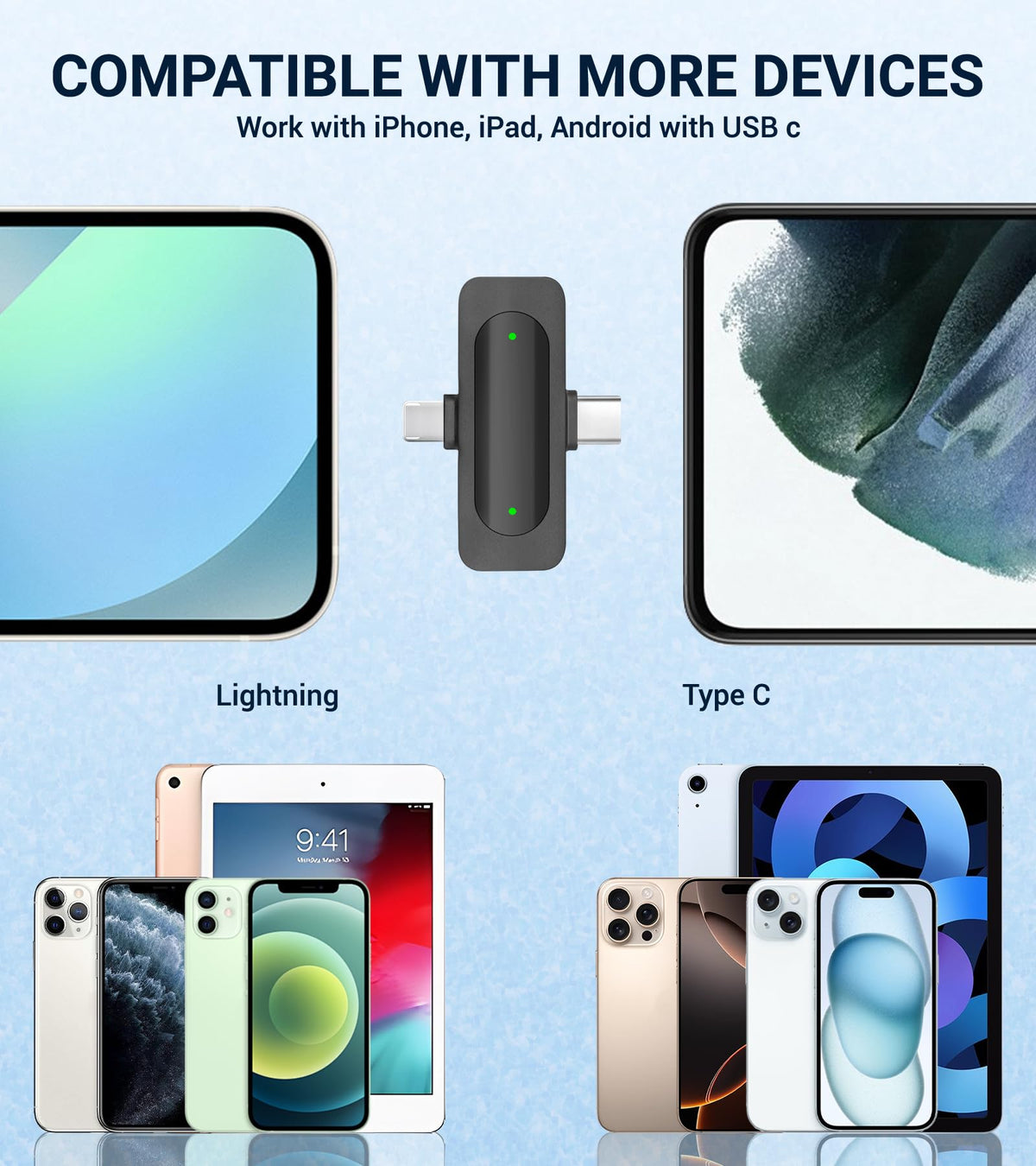 Wireless Lavalier Microphone for iPhone USB C Lav Mic for - EZColoris Official Imagery - 5