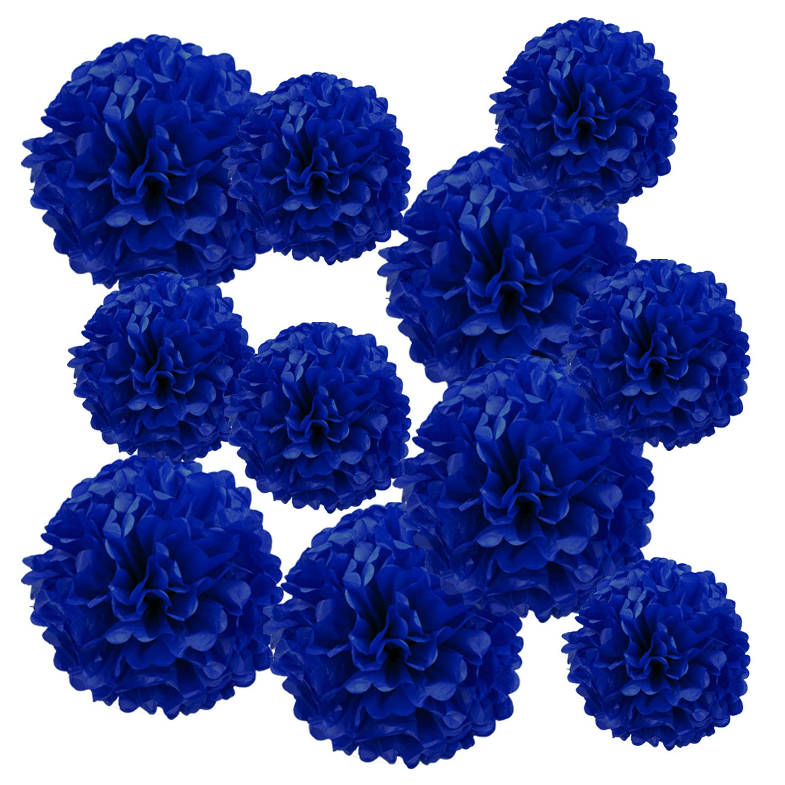 Navy Blue Paper Pom Poms - Party Tissue Paper Flowers Balls - - Product Imagery
