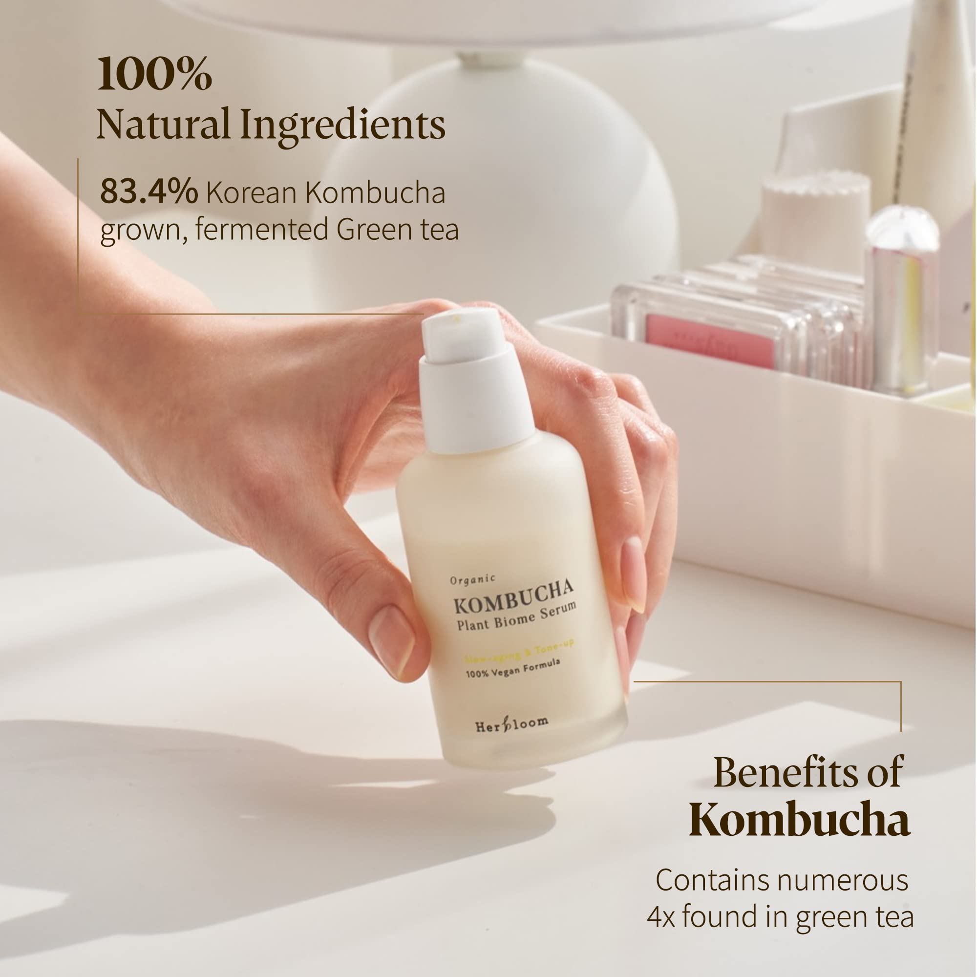 Herbloom Organic Kombucha Biome Serum - Deep Moisturizing and Hydrating Serum - herbloom Official Product View 3