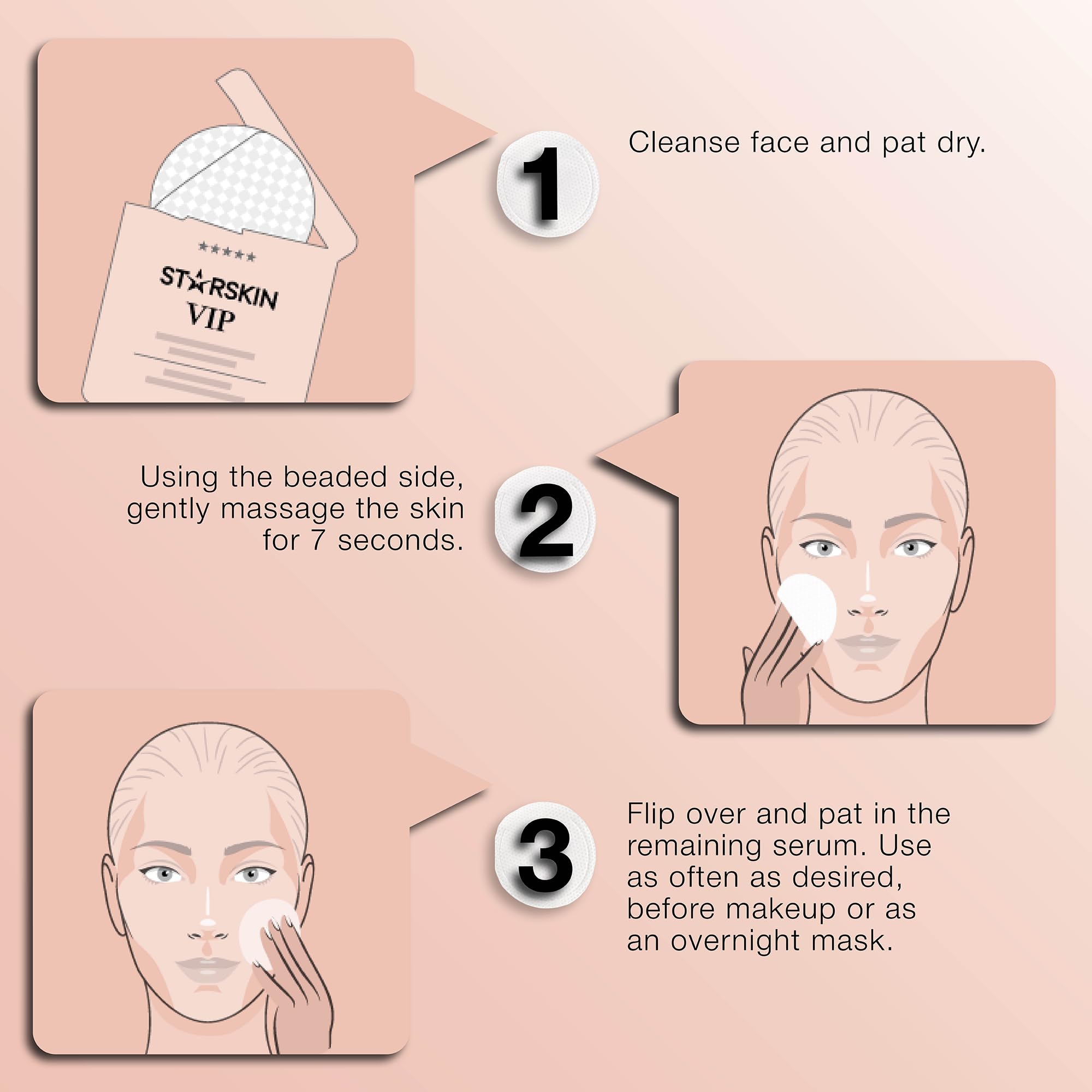 STARSKIN 7 Seconds All-Day Mask 5 Pads, 7-in-1 Facial Korean - STARSKIN