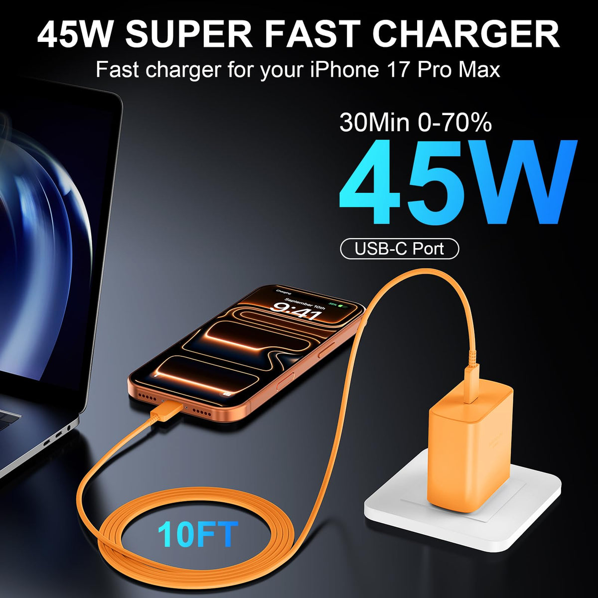 iPhone 18 17 Pro Max Charger Fast Charging 45W USBC iPhone - Duloch Official Imagery - 5
