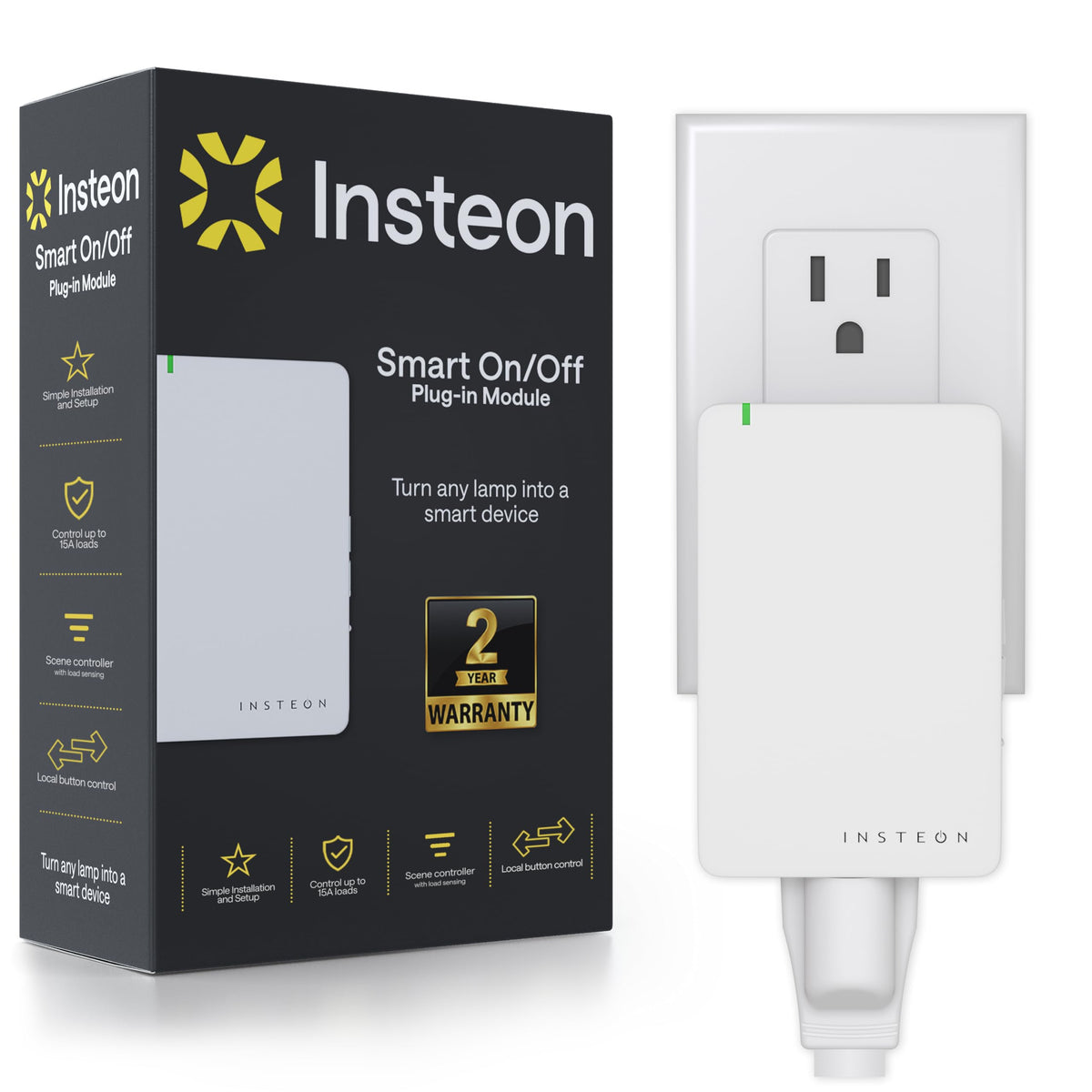 Insteon Smart On Off Plug in Module 1800W Indoor Smart - Insteon Official Imagery - 1