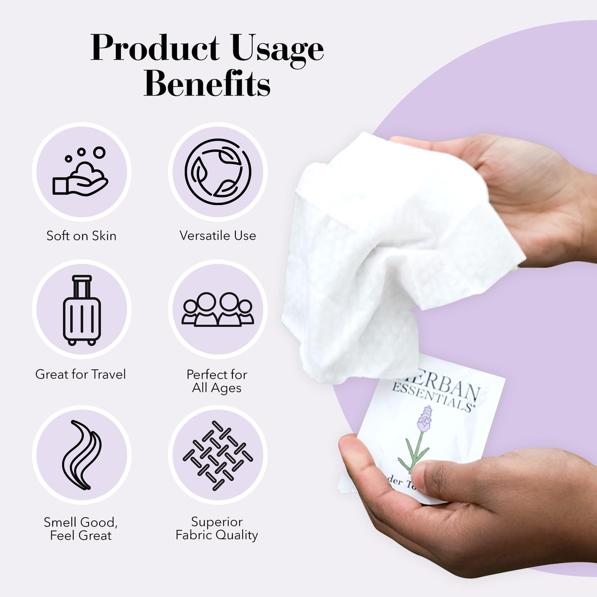 Herban Essentials Natural Wipes Towelettes Essential Oil 20 - Herban Essentials Official Imagery - 6