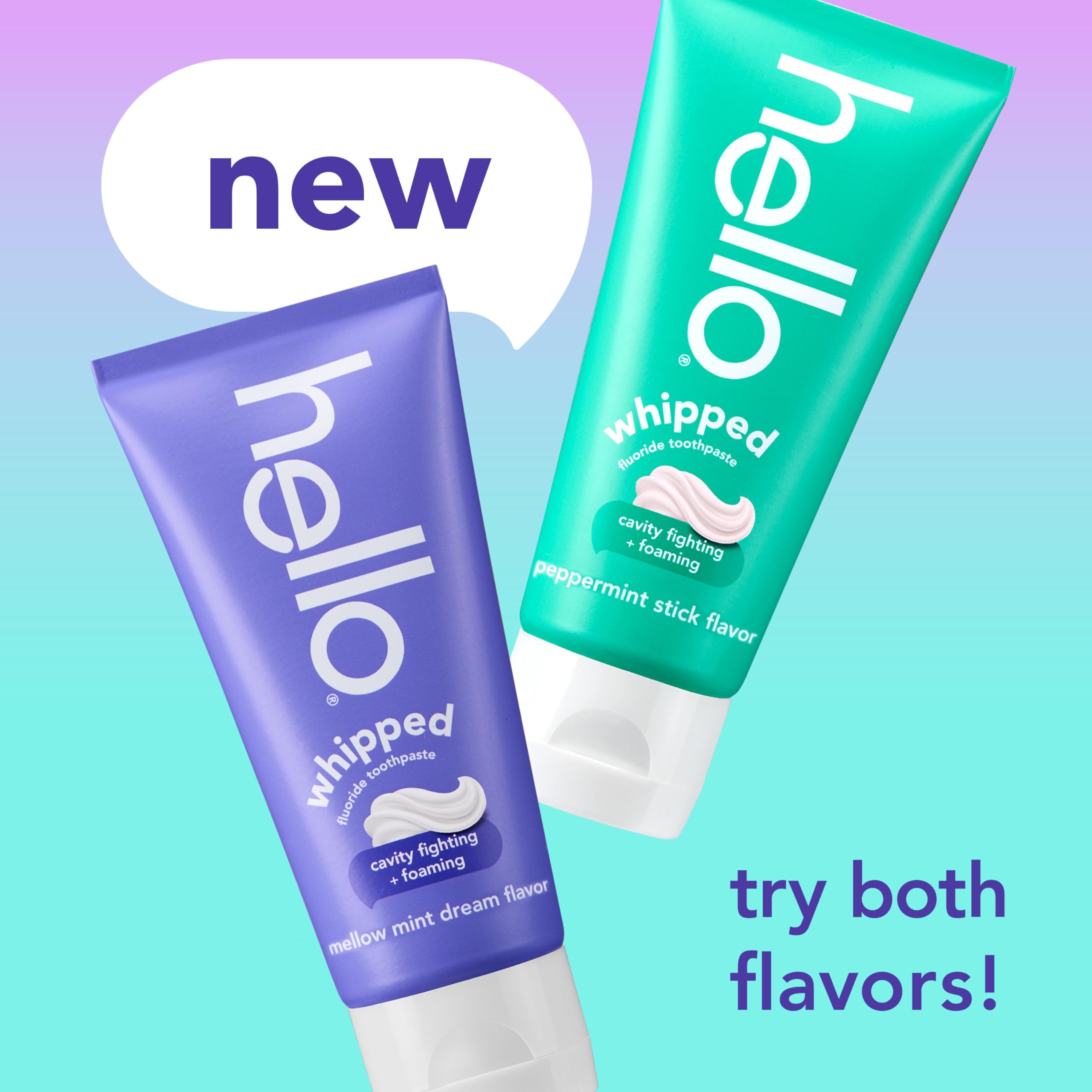 Hello Whipped Mellow Mint Dream and Peppermint Stick Toothpaste Pack, - View 2