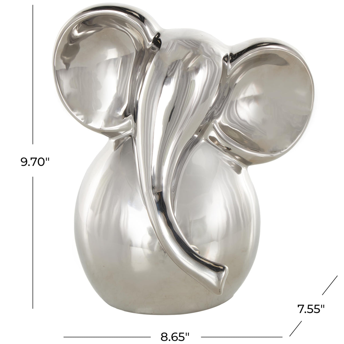 Deco 79 Ceramic Elephant Decorative Sculpture Glossy Home - Premium Selection Official Imagery - 4