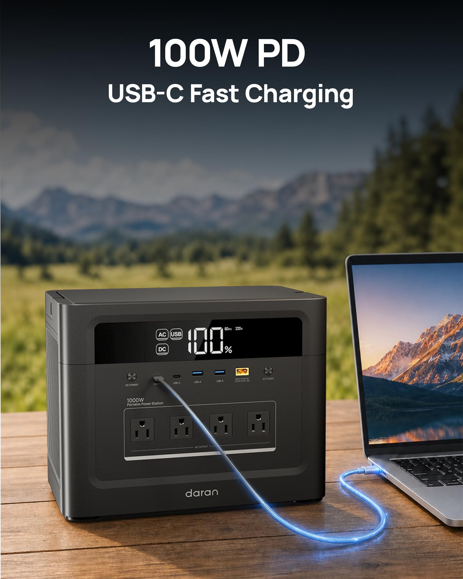 DaranEner Portable Power Station 2000W Surge, Solar Generator 100 - DaranEner Official Product View 4