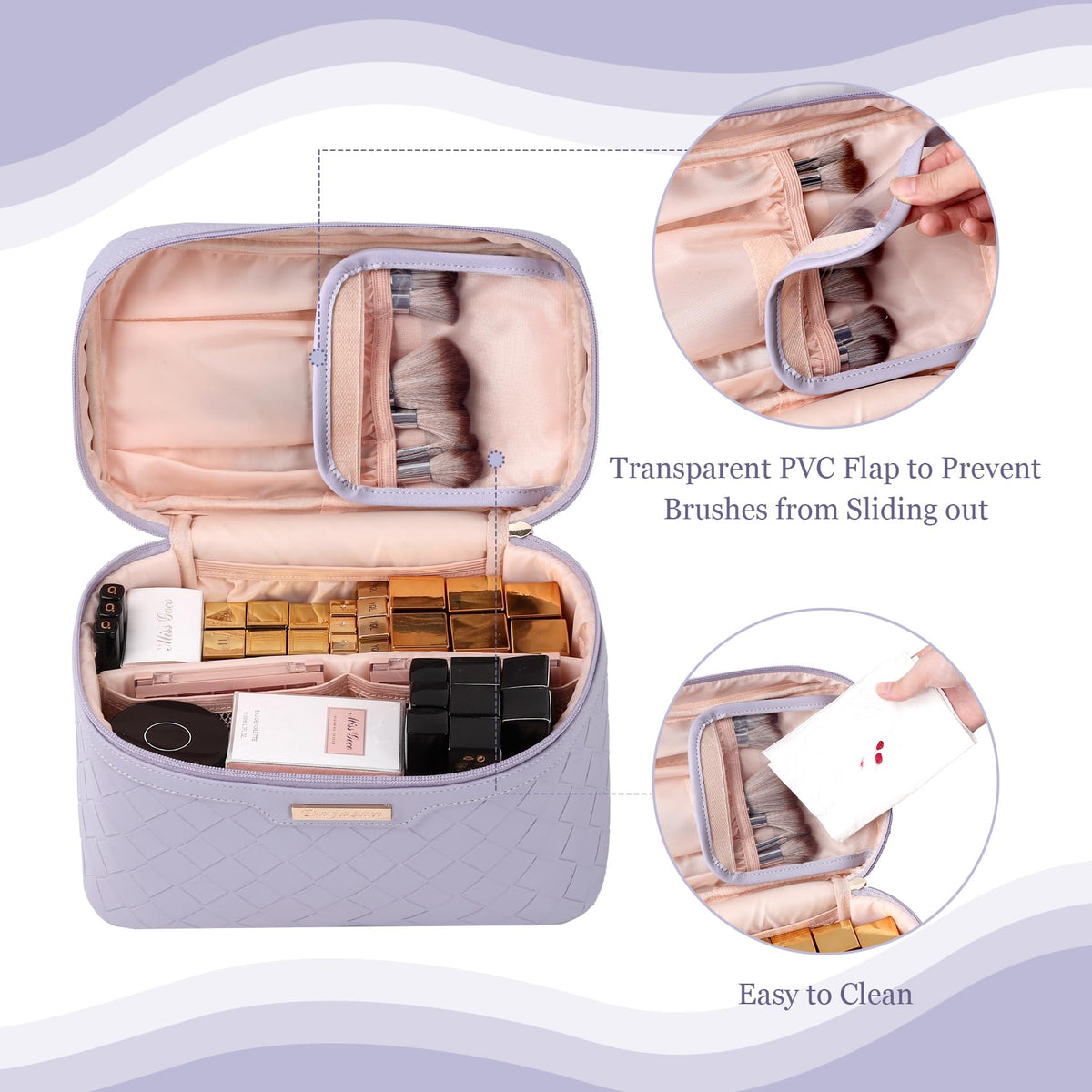 Makeup Bag Travel Cosmetic Bag for Girls Women Large - Dajasan Official Imagery - 6