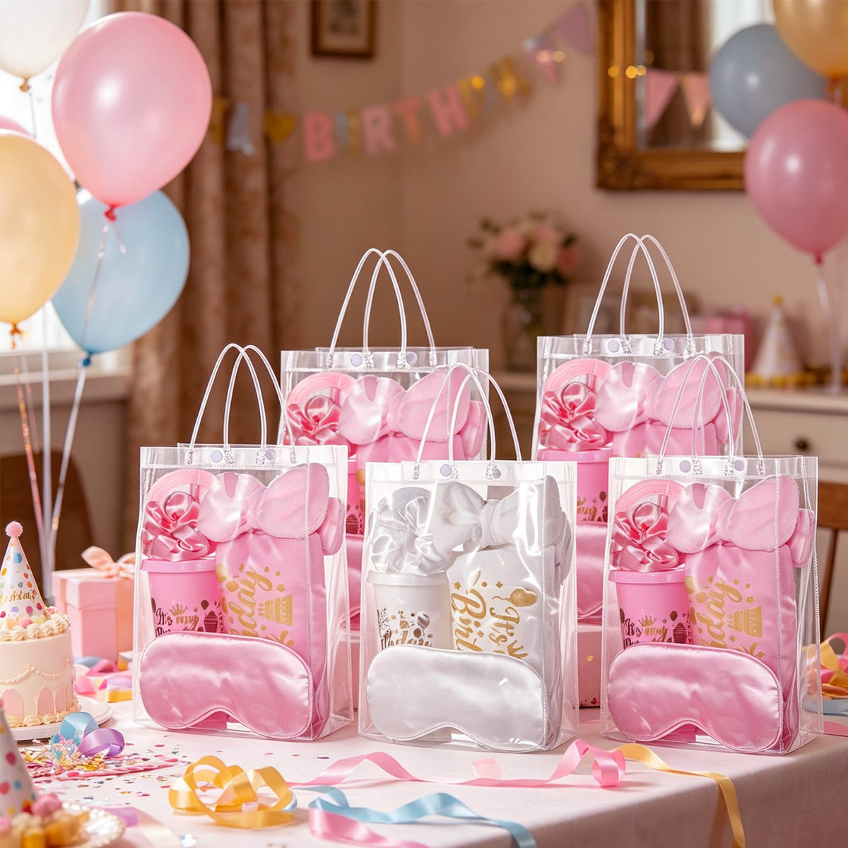 6 Sets Pink Birthday Posse Party Favors for Women Girls - Wenceda Official Imagery - 8