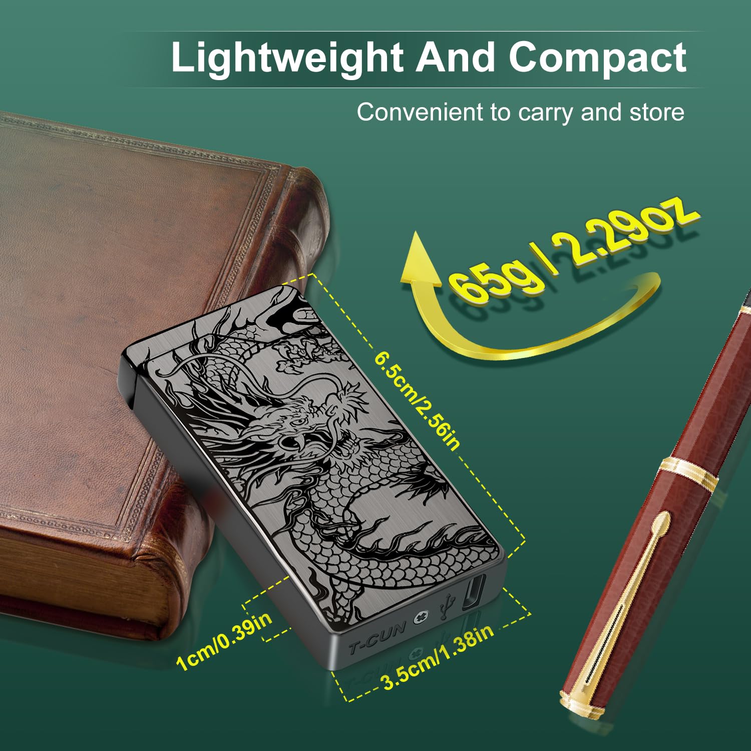 LcFun Electric Lighter Rechargeable Plasma Lighter Men Cool Drago - LcFun Official Product View 3