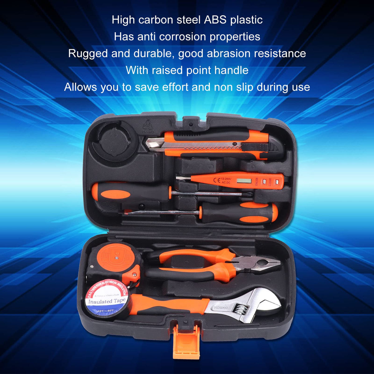 FIXMAN 9Pcs Tool Set Portable Plastic Tools Kit Toolbox High - ANKROYU Official Imagery - 6