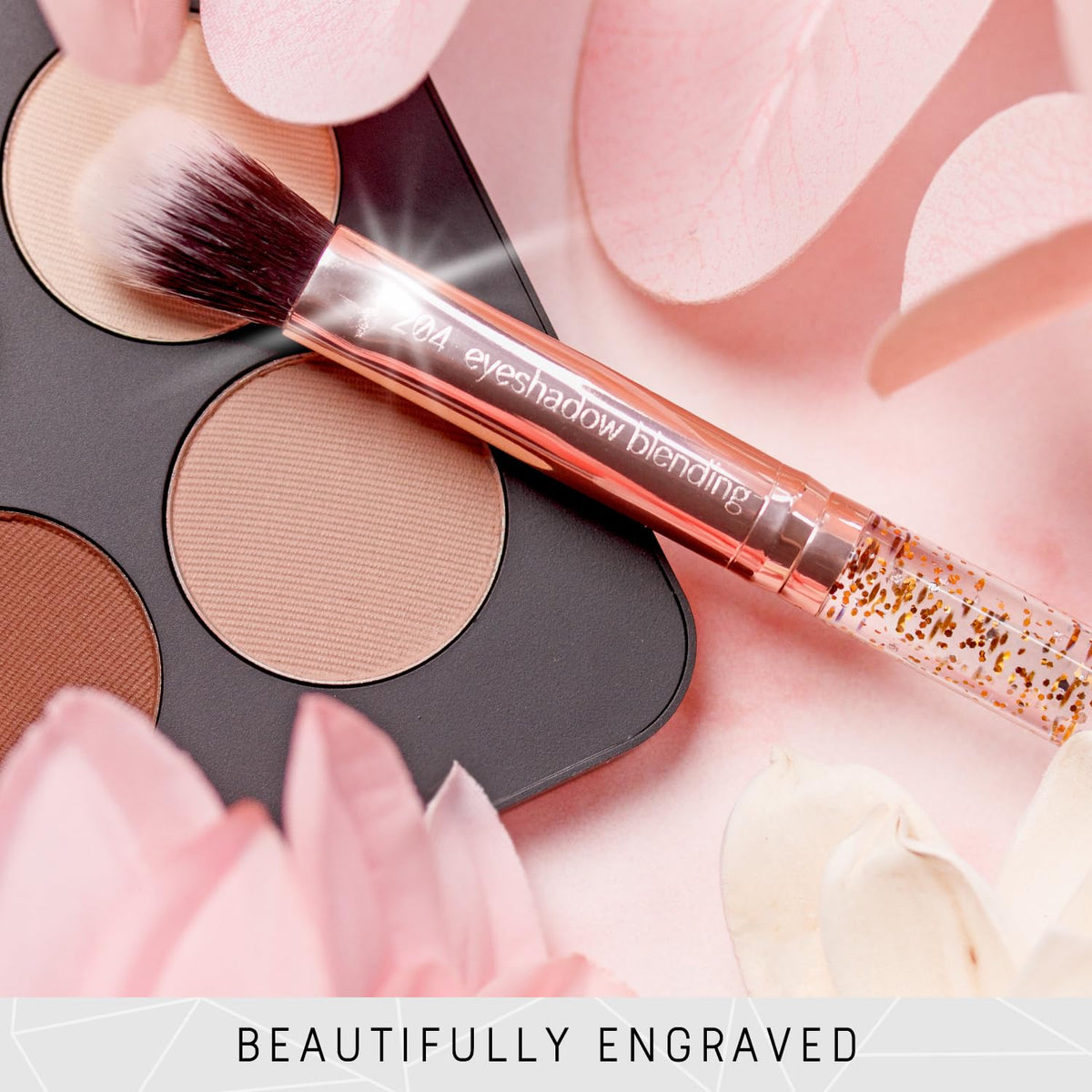 Beauty Glitter Makeup Brush Set 15 Piece Rose Gold - Niré Official Imagery - 7